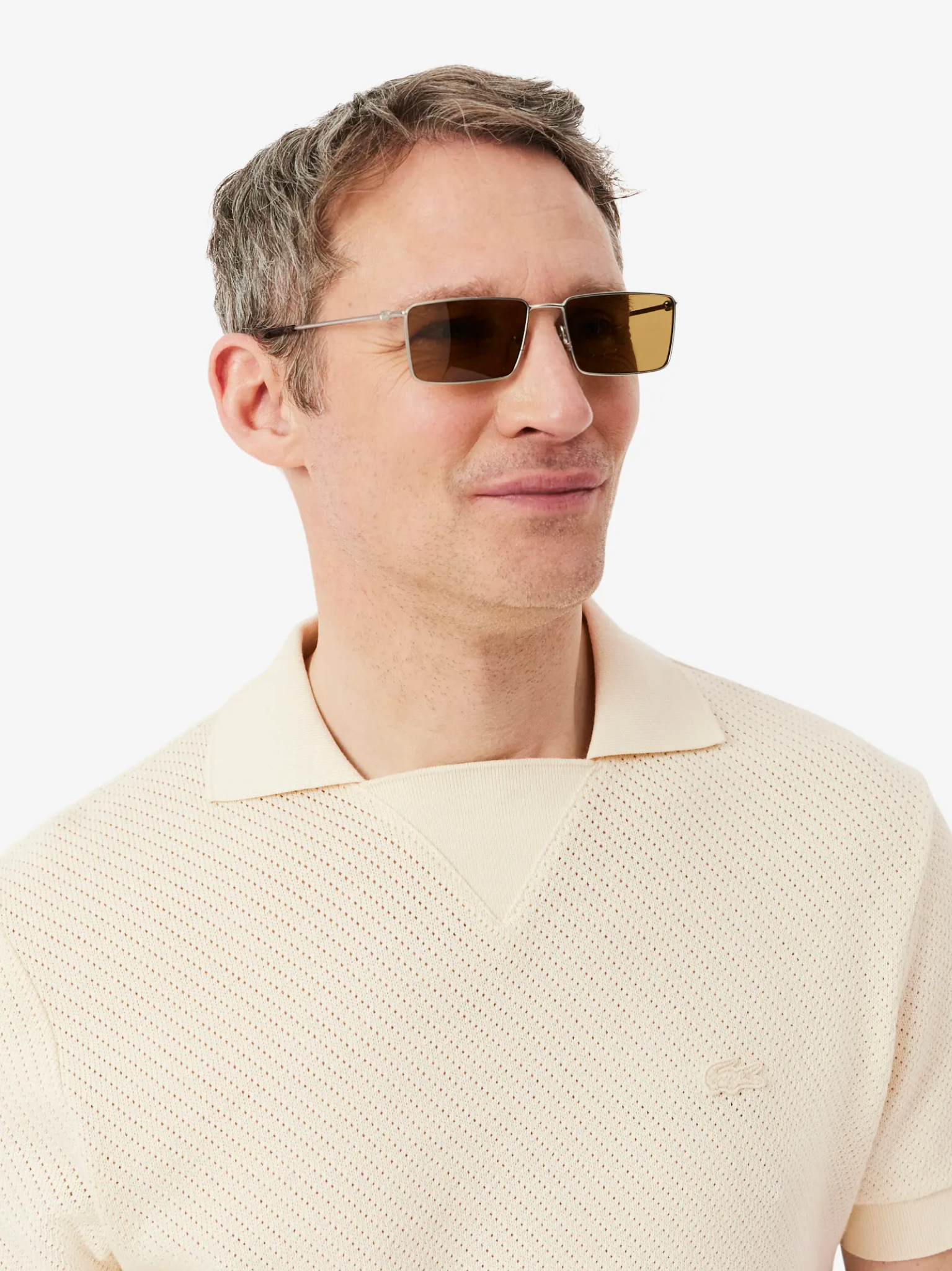 LACOSTE Regular Fit Lacy Cotton Polo Shirt Beige