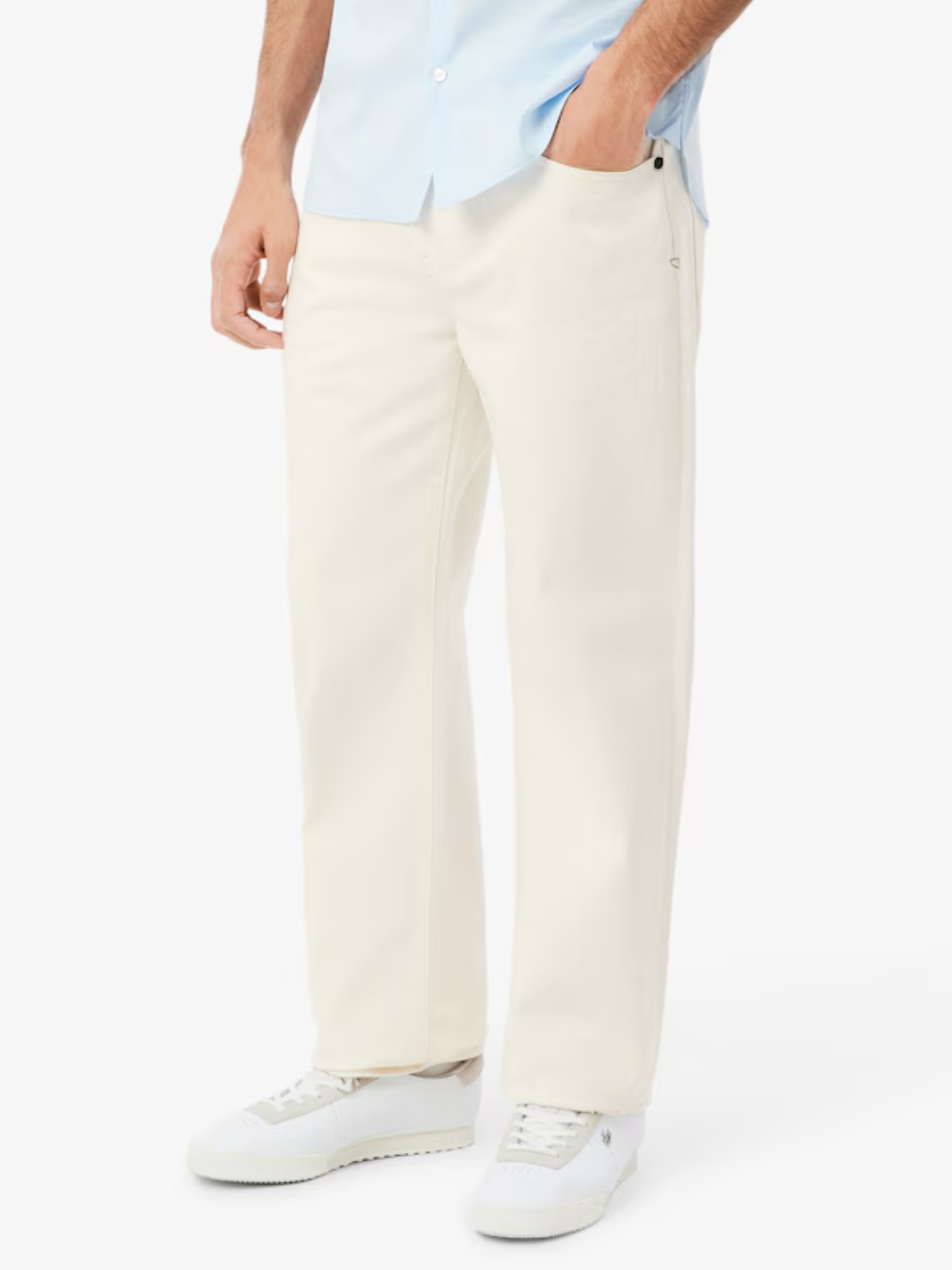 LACOSTE 5 Pocket Straight Cut Jeans White