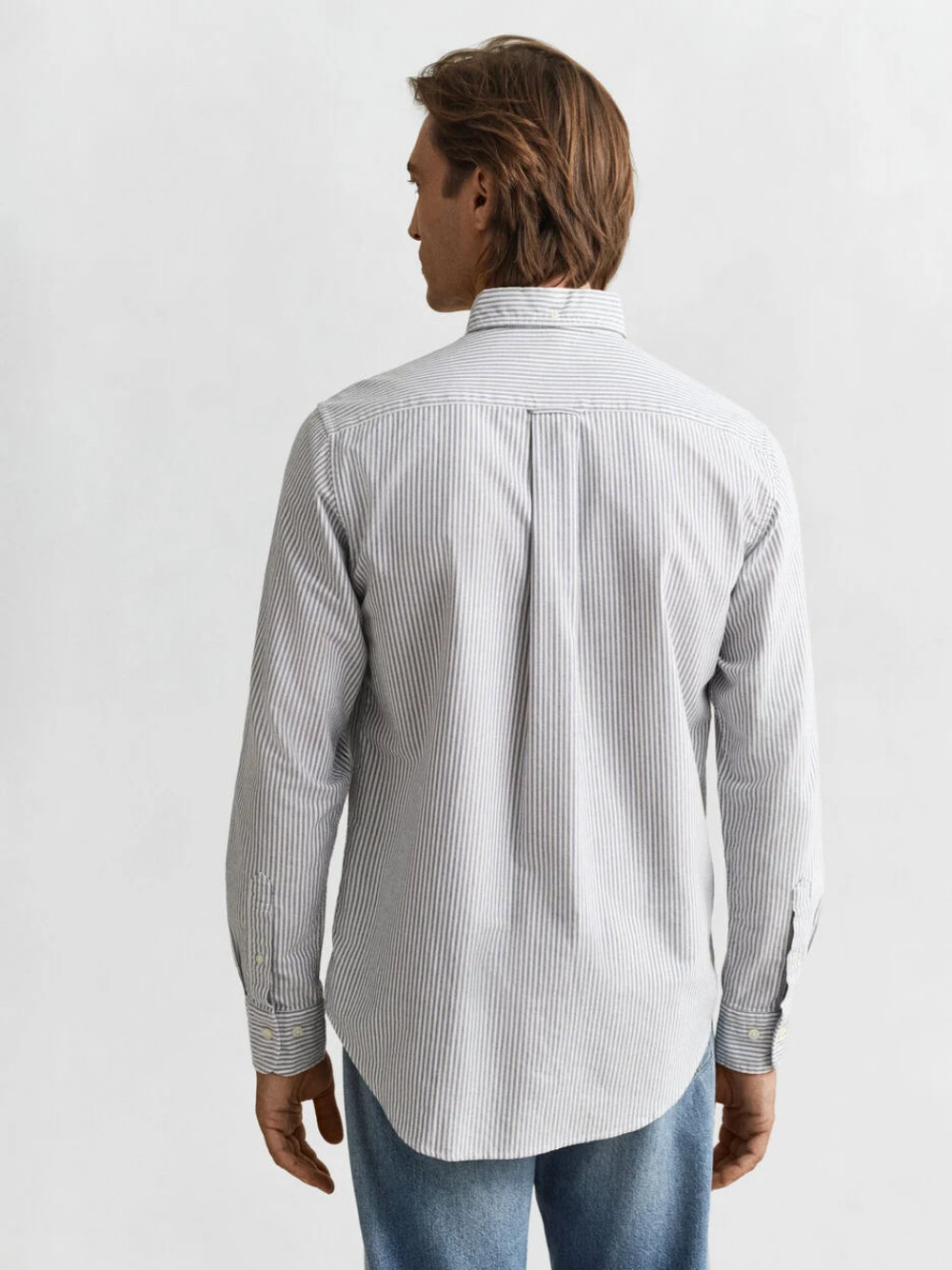 GANT Regular Fit Banker Stripe Classic Oxford Shirt Persian Blue