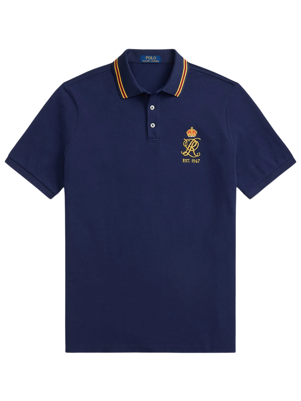 RALPH LAUREN Classic Fit Crest Mesh Polo Shirt Newport Navy