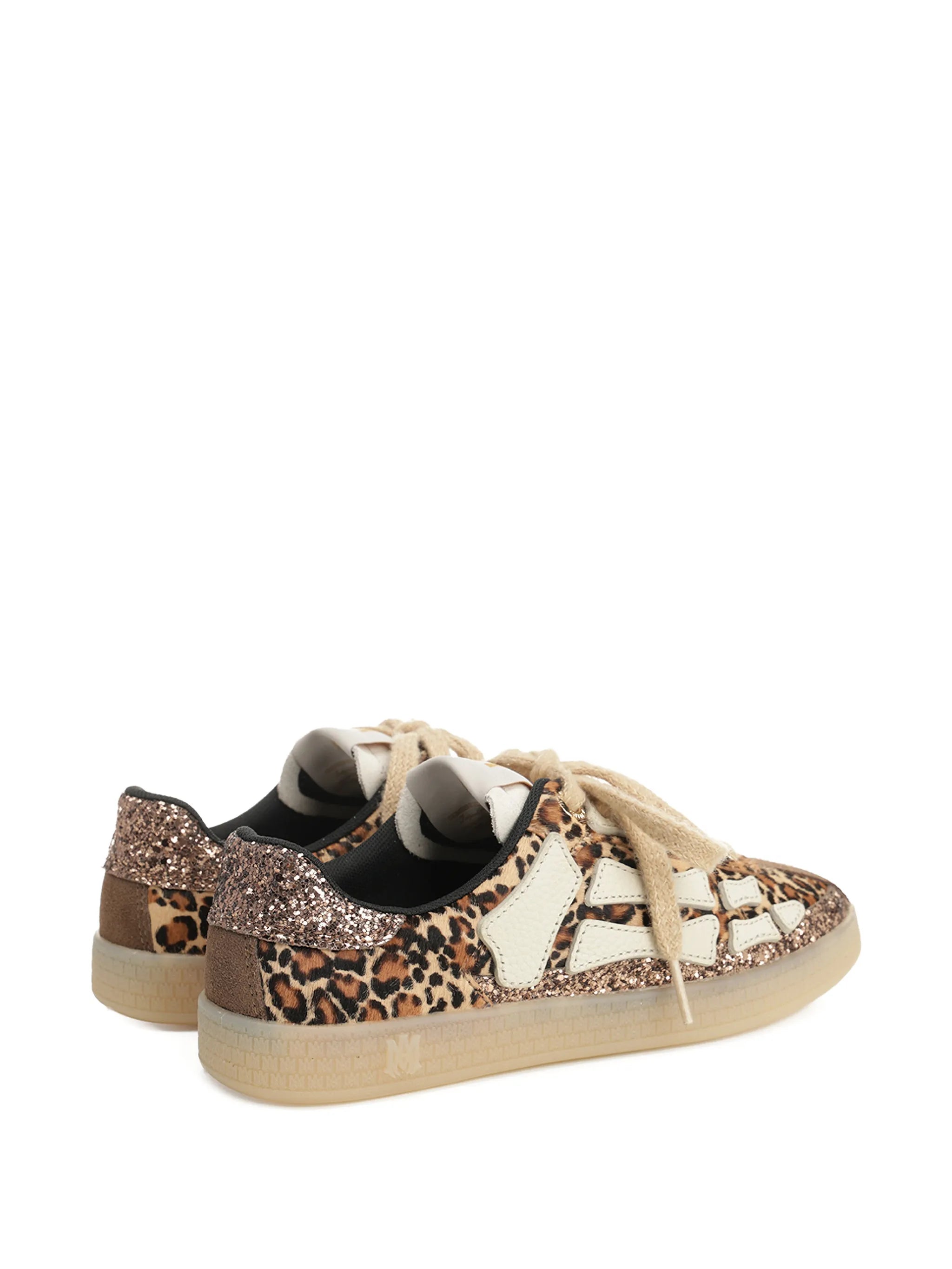 AMIRI WOMEN Leopard Pacific Bones Low-Top Sneakers Brown