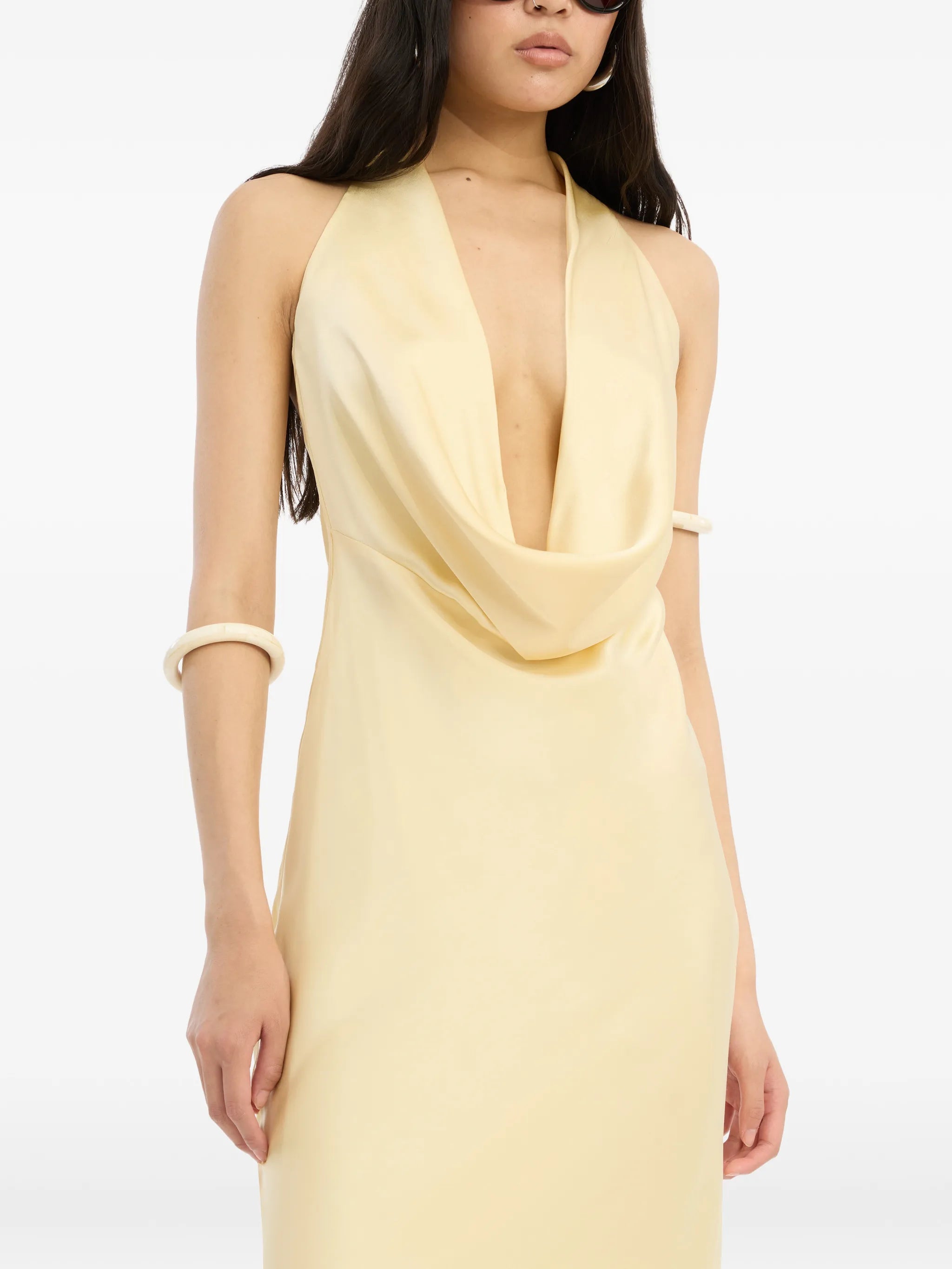 ROTATE BIRGER CHRISTENSEN WOMEN Chiffon Halter Dress Yellow