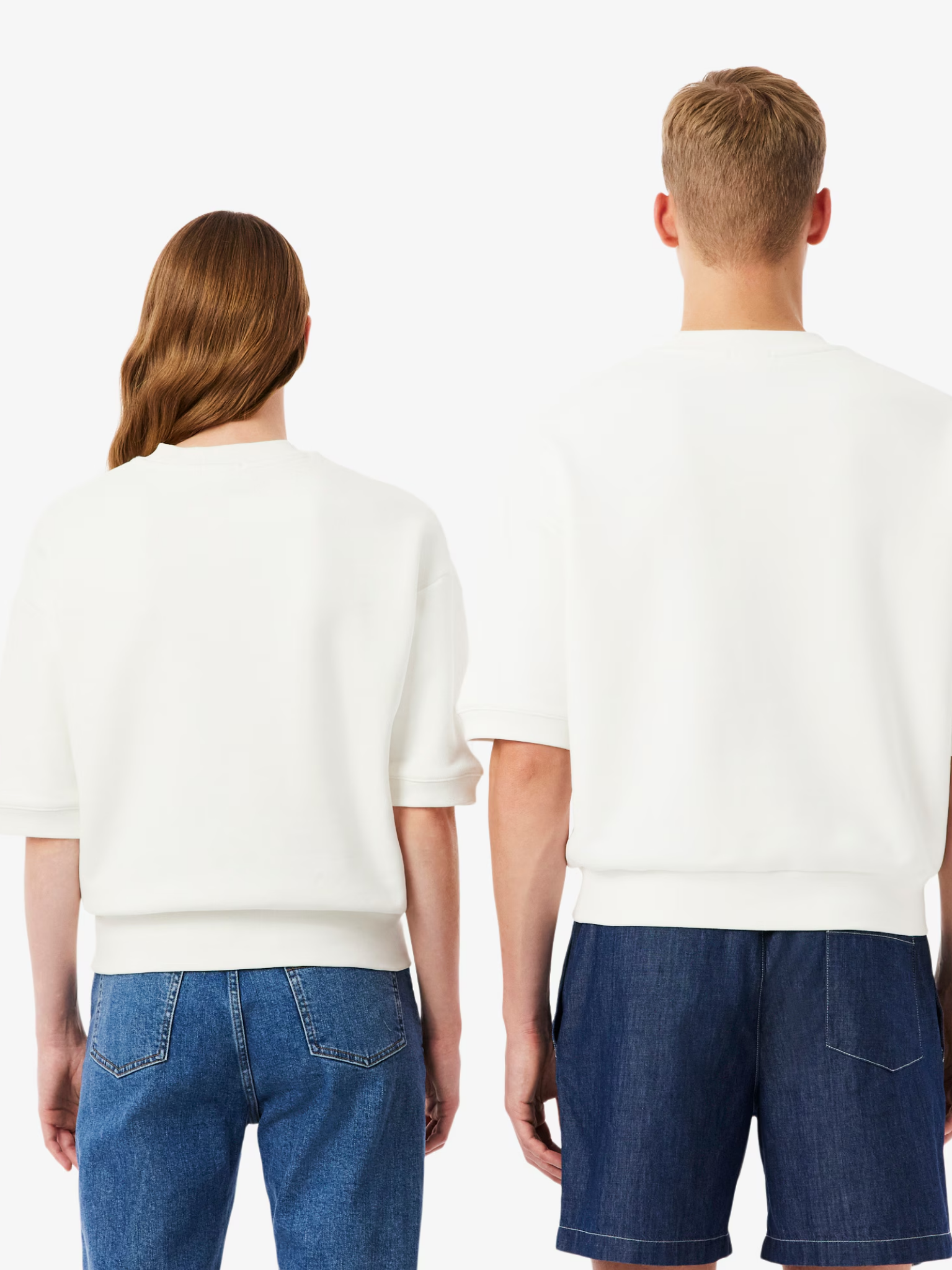 LACOSTE Relaxed Fit Short Sleeved Sweatshirt White