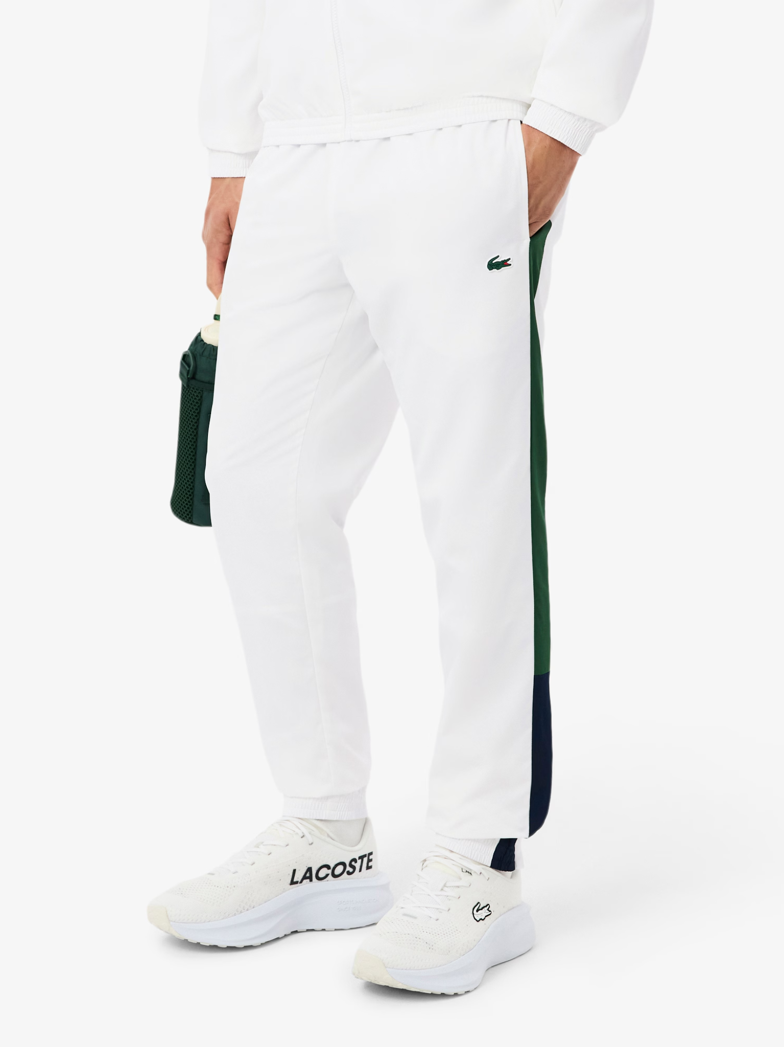 LACOSTE Sport Colour-Block Tracksuit White/Green