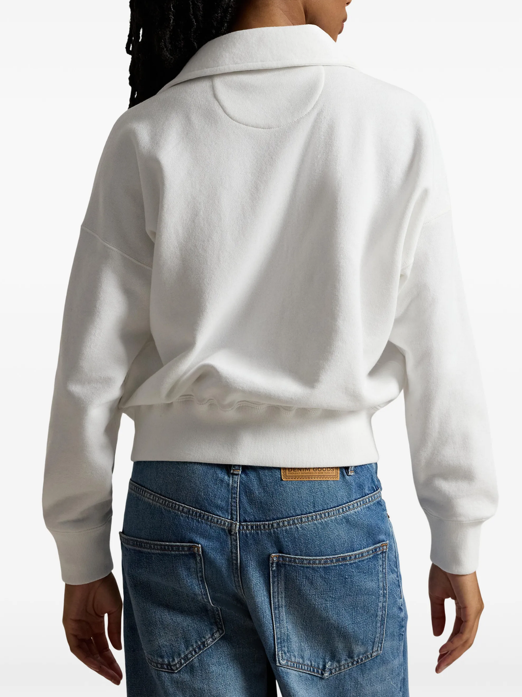 RALPH LAUREN WOMEN Lightweight Fleece Quarter Zip White