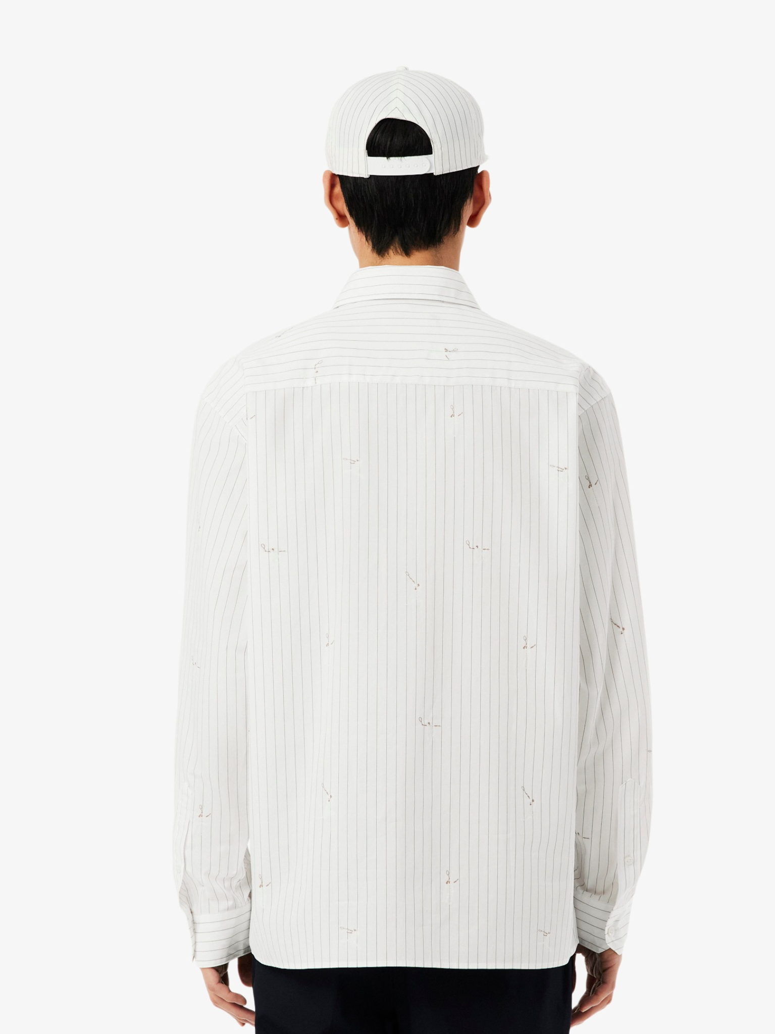LACOSTE Relaxed Fit Embroidered Cotton Shirt White