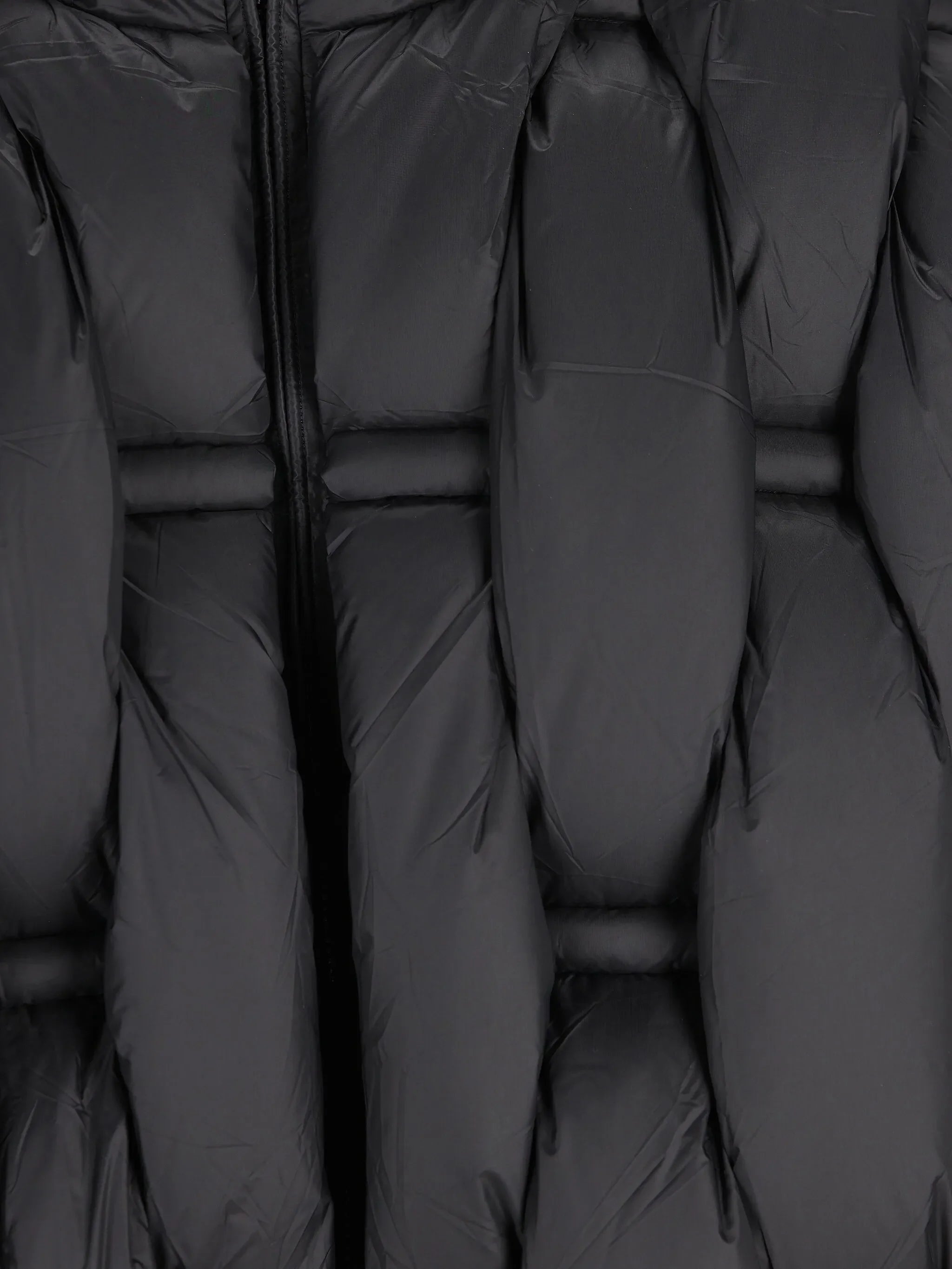 RAXXY 3D Down-Filled Woven Puffer Hooded Quilted Jacket Black