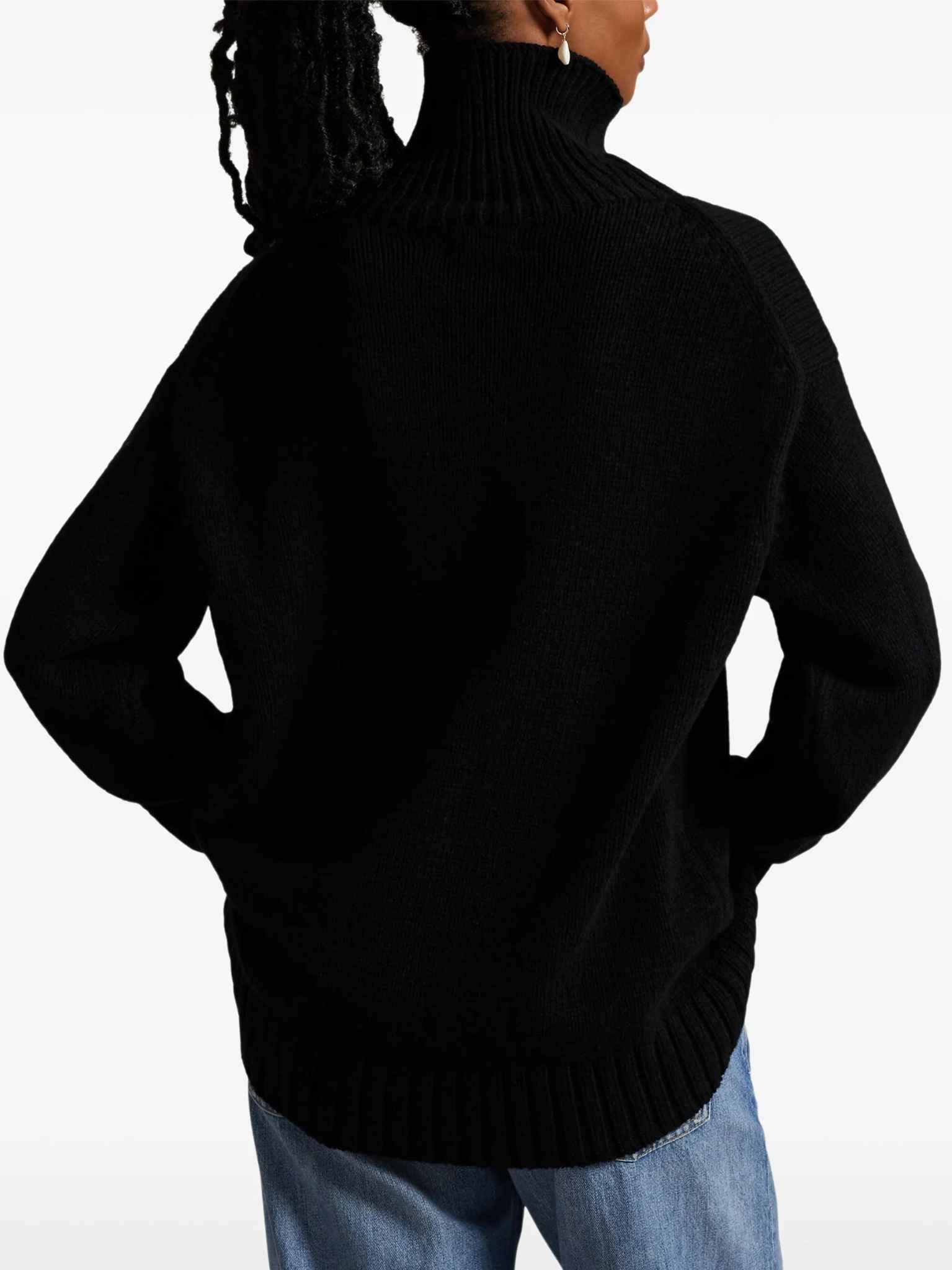 RALPH LAUREN WOMEN Wool-cashmere Turtleneck Sweater Polo Black