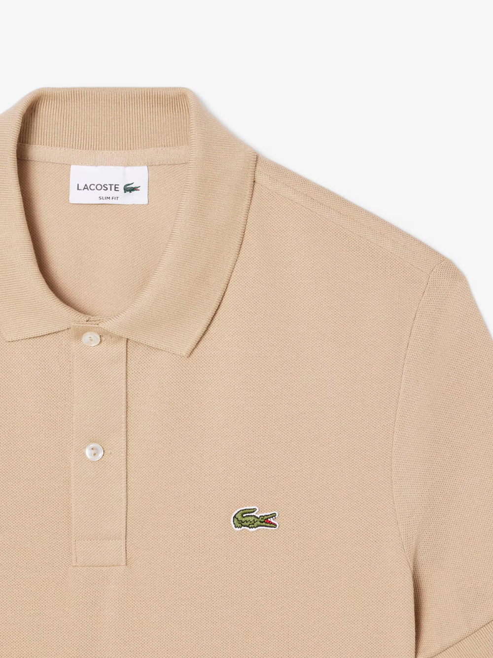 LACOSTE Slim Fit L.12.12 Piqué Polo Shirt Beige