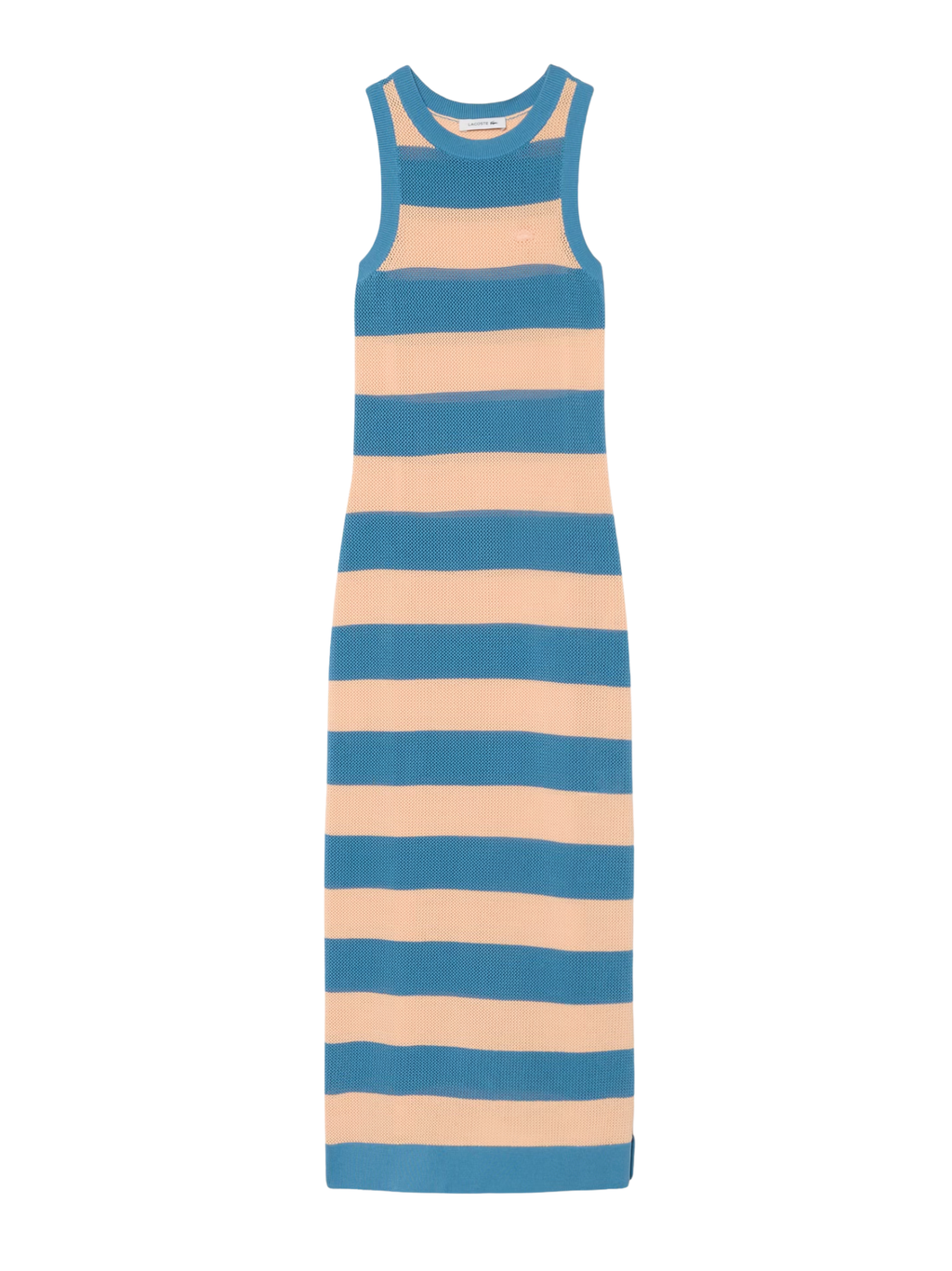 LACOSTE WOMEN Striped Cotton Dress Blue/Rose Pale