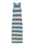 LACOSTE WOMEN Striped Cotton Dress Blue/Rose Pale