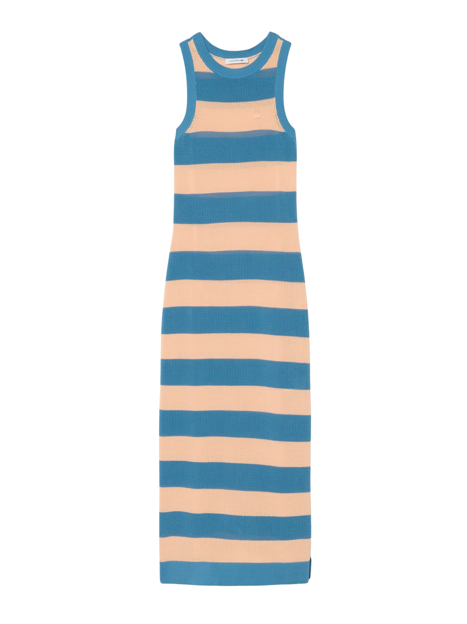 LACOSTE WOMEN Striped Cotton Dress Blue/Rose Pale