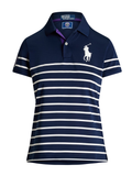 RALPH LAUREN WOMEN Wimbledon Tailored Fit Ballperson Polo Red Navy/ White