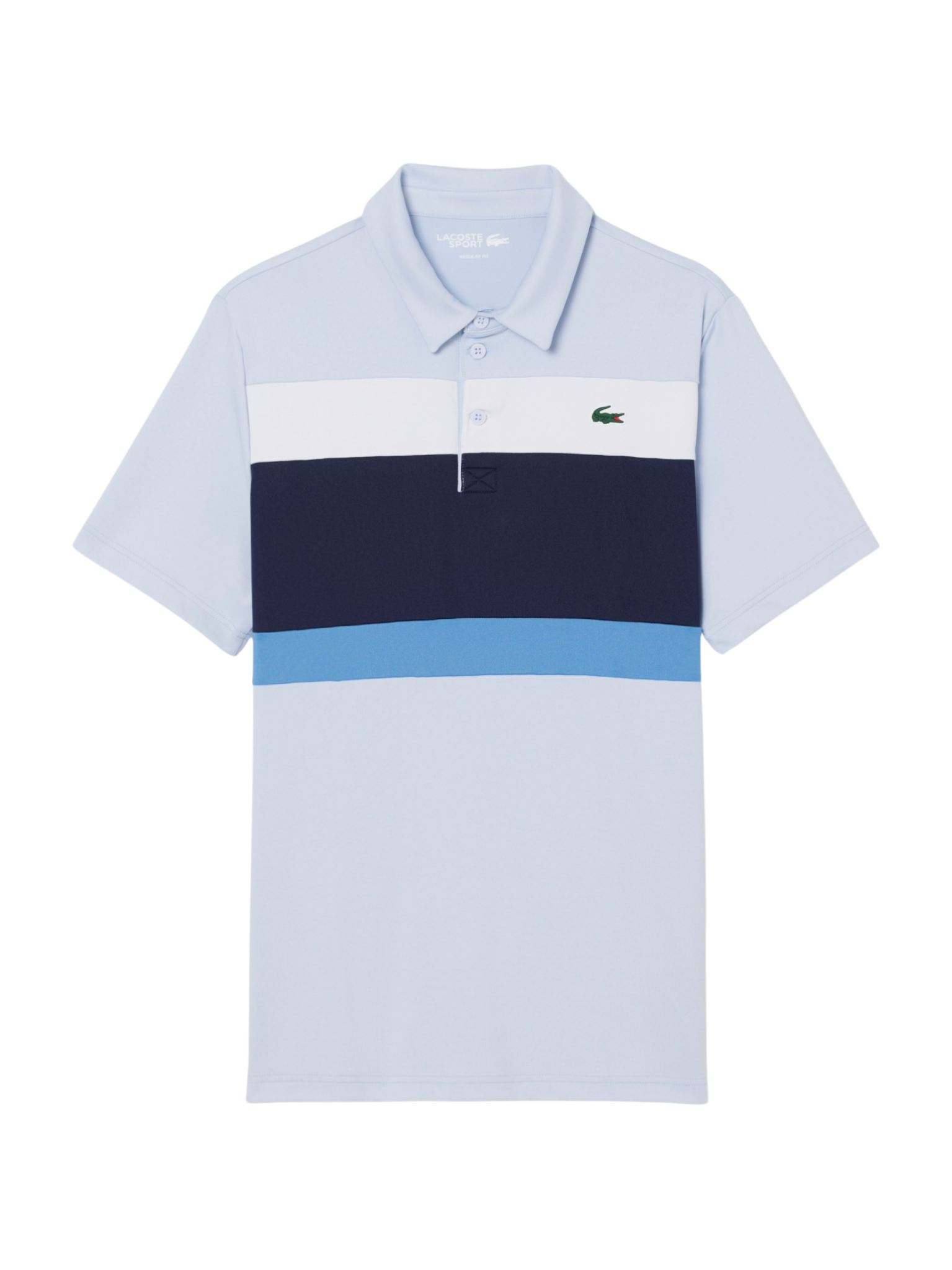 LACOSTE Ultra Dry Stretch Colour-Block Golf Polo Shirt Blue