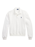 RALPH LAUREN WOMEN Lightweight Fleece Long Sleeve Polo White