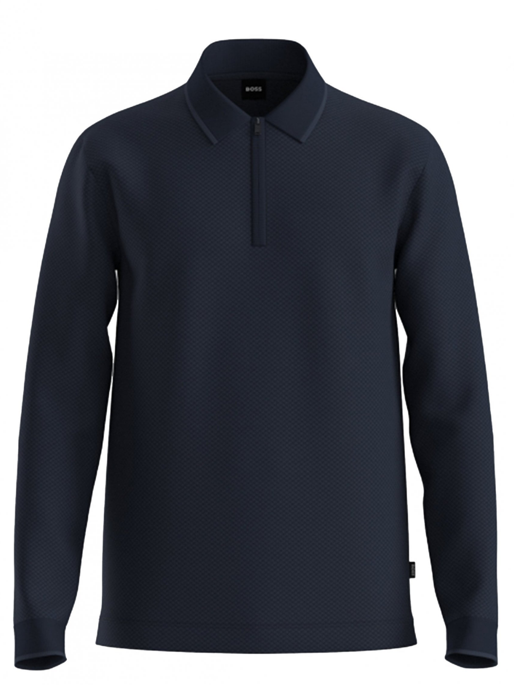 BOSS H-Peduzzi Mercerised-Cotton Polo Shirt With Two-Tone Structure Dark Blue