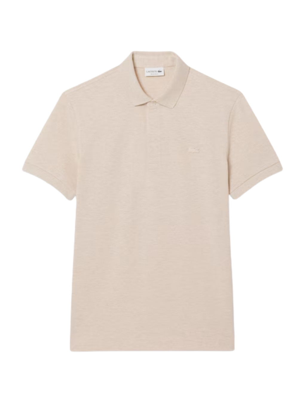 LACOSTE Regular Fit Paris Stretch Piqué Polo Shirt Heathered Grey Beige