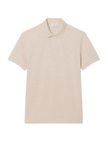LACOSTE Regular Fit Paris Stretch Piqué Polo Shirt Heathered Grey Beige