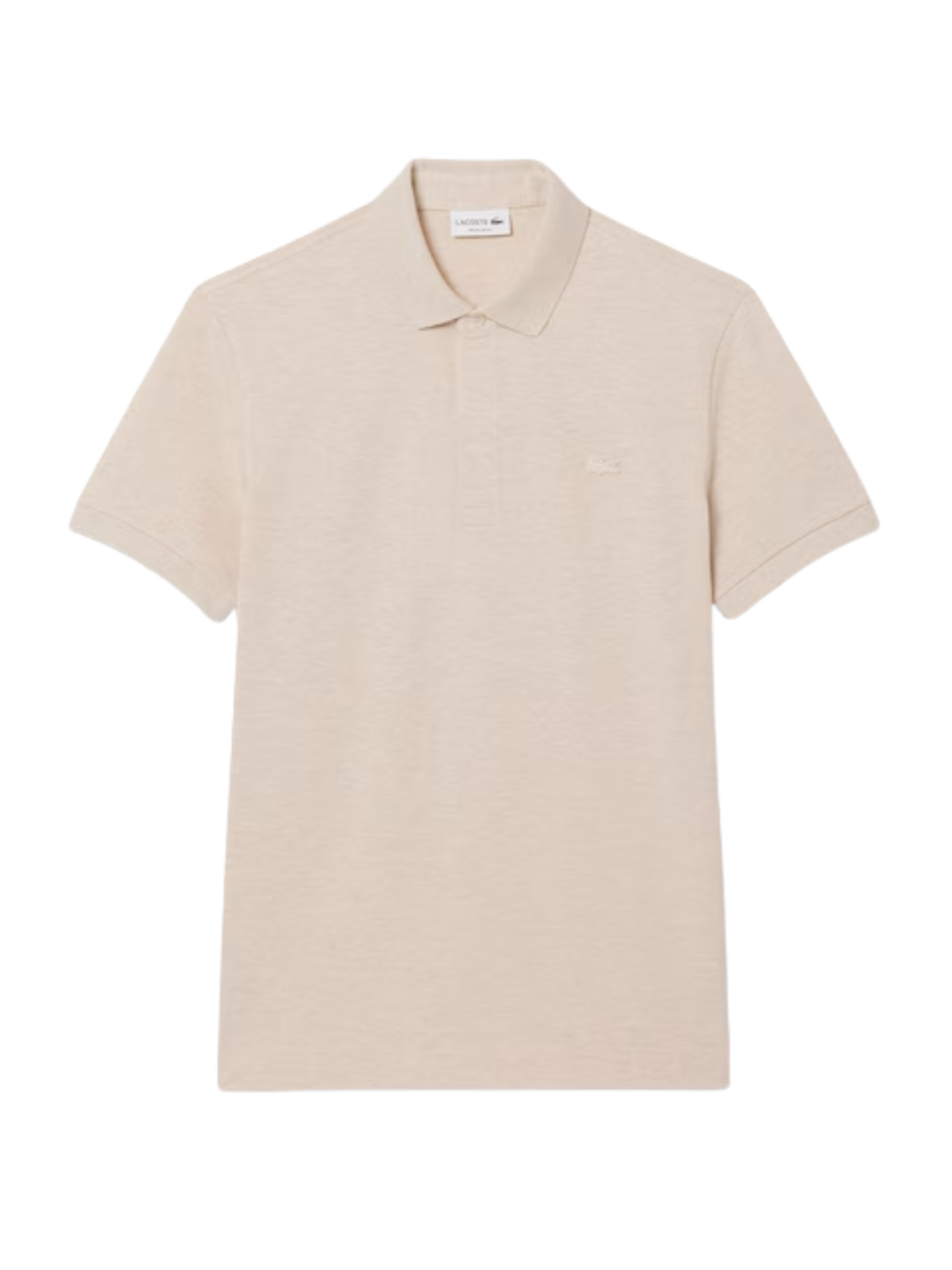 LACOSTE Regular Fit Paris Stretch Piqué Polo Shirt Heathered Grey Beige