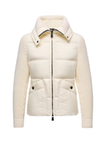 MONCLER GRENOBLE WOMEN Padded Wool Zip-Up Cardigan White