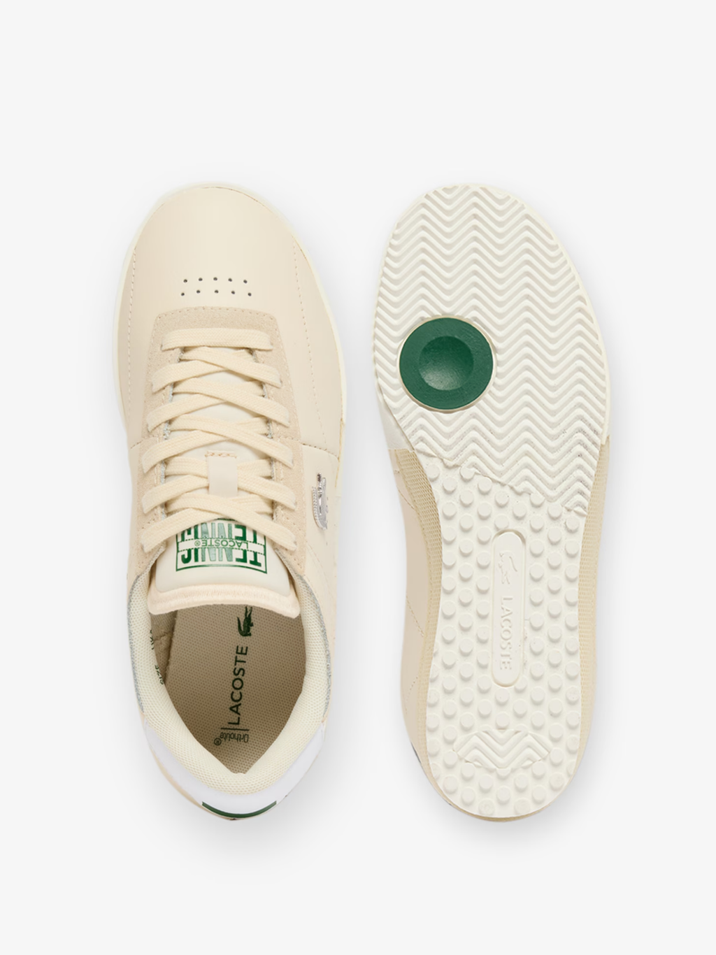 LACOSTE WOMEN Aura Leather Sneakers Off-White/White