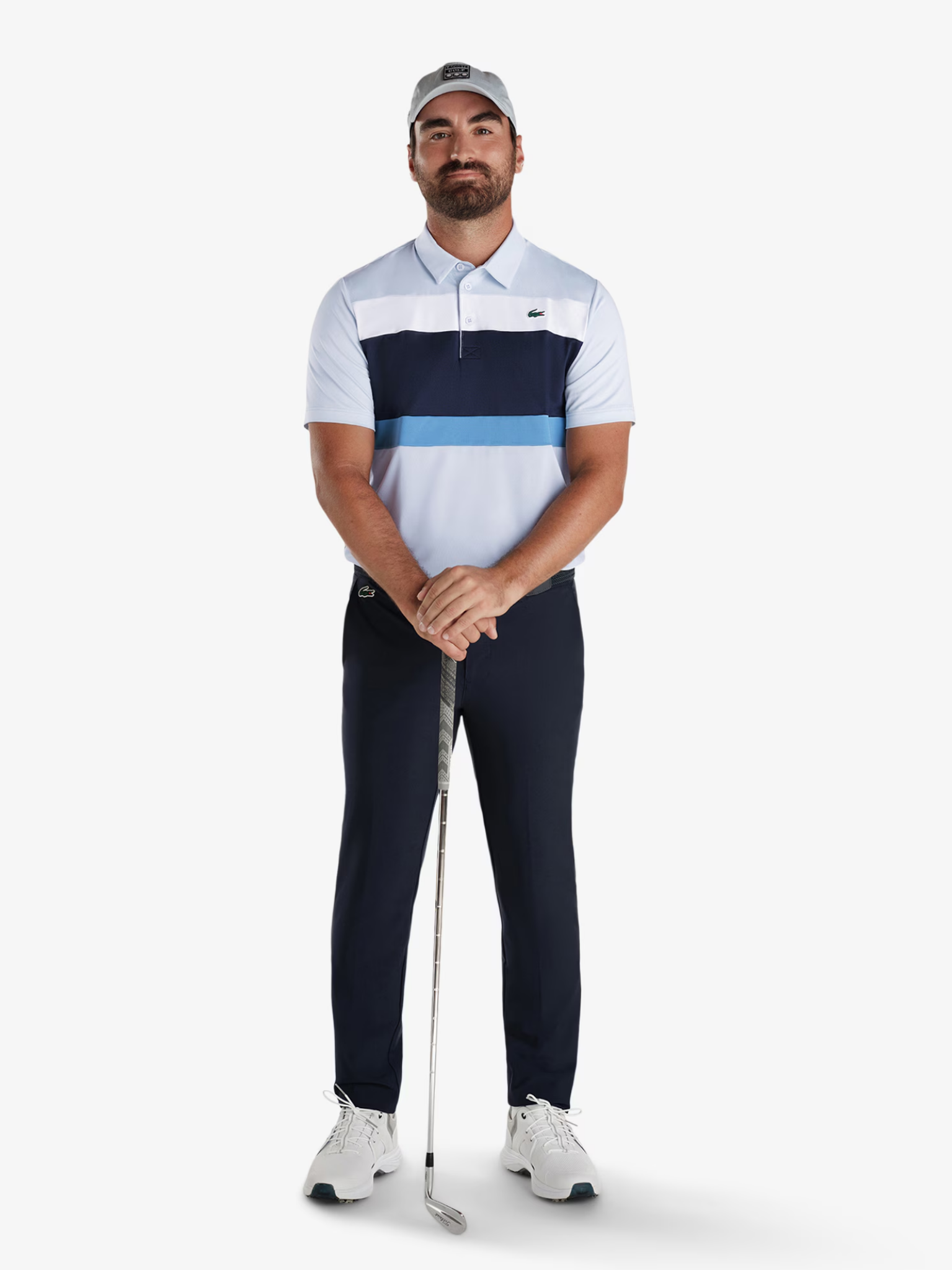 LACOSTE Ultra Dry Stretch Colour-Block Golf Polo Shirt Blue