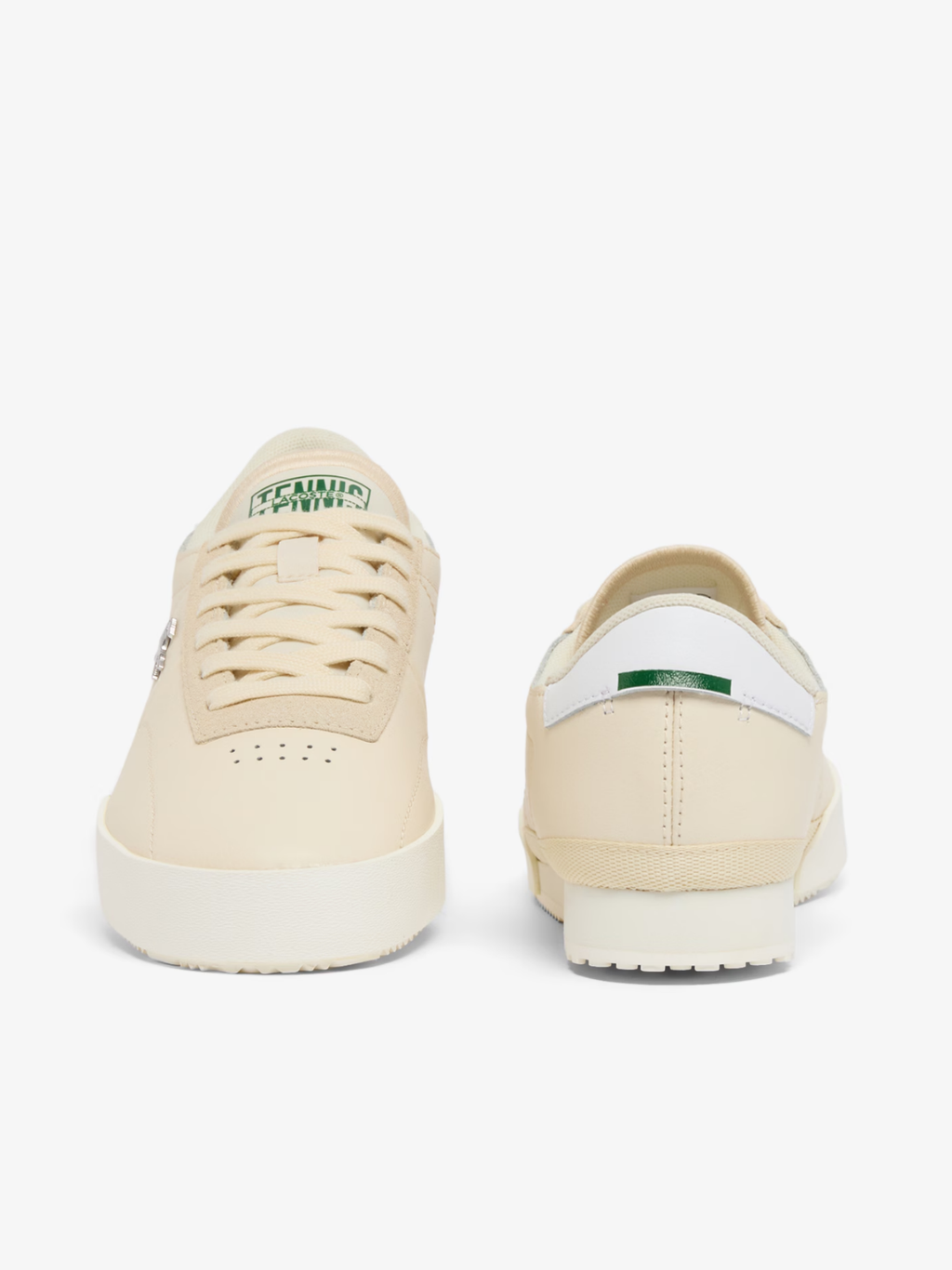 LACOSTE WOMEN Aura Leather Sneakers Off-White/White
