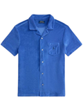 RALPH LAUREN Custom Slim Fit Terry Camp Shirt Modern Royal