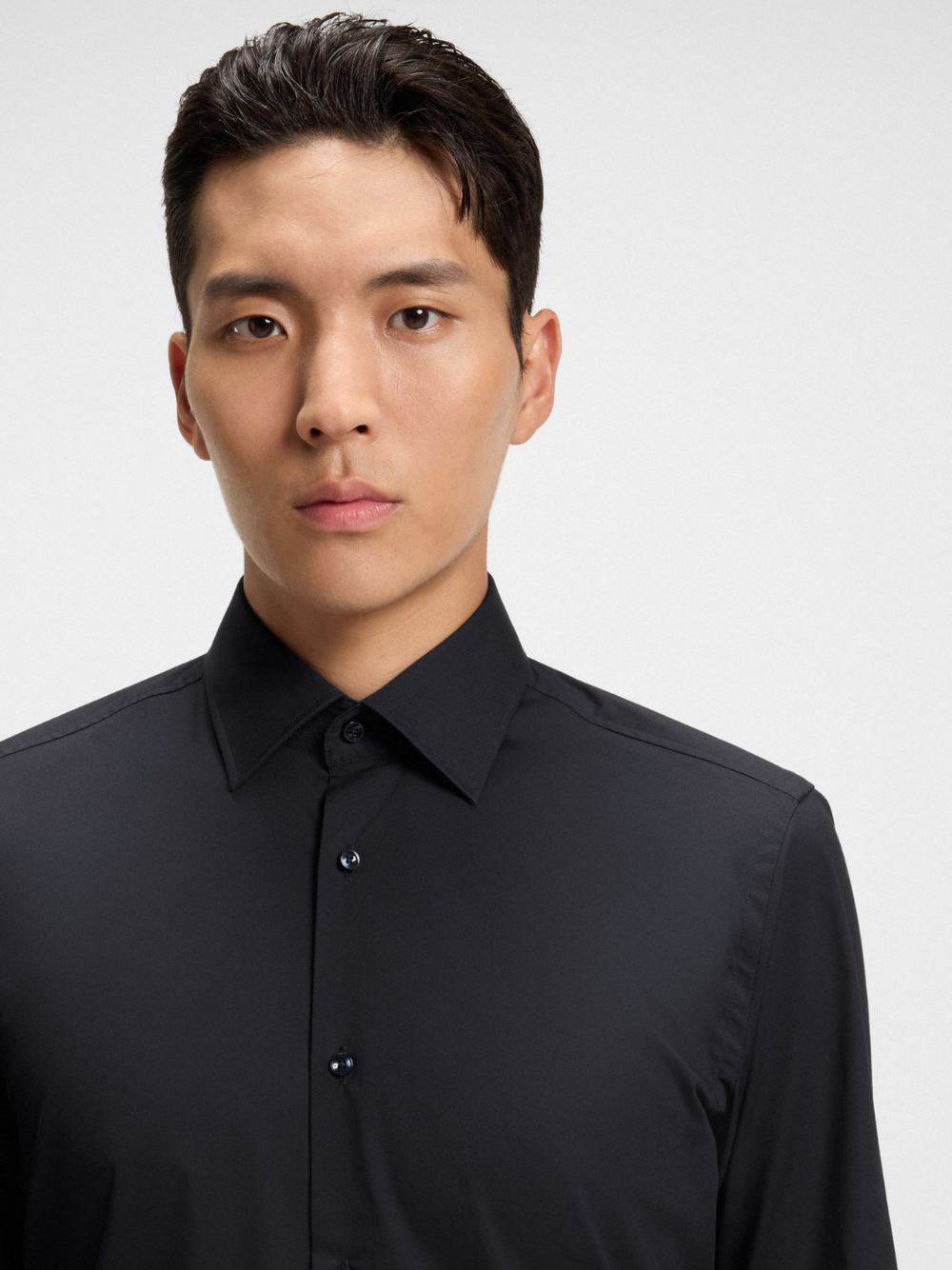 BOSS Slim-Fit Shirt In Easy-Iron Stretch-Cotton Poplin Dark Blue