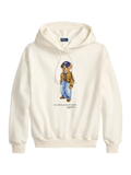 RALPH LAUREN WOMEN Polo Bear Lightweight Fleece Hoodie Warm White