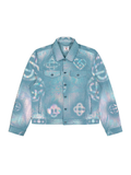 CASABLANCA Pearlescent Monogram Denim Jacket Blue