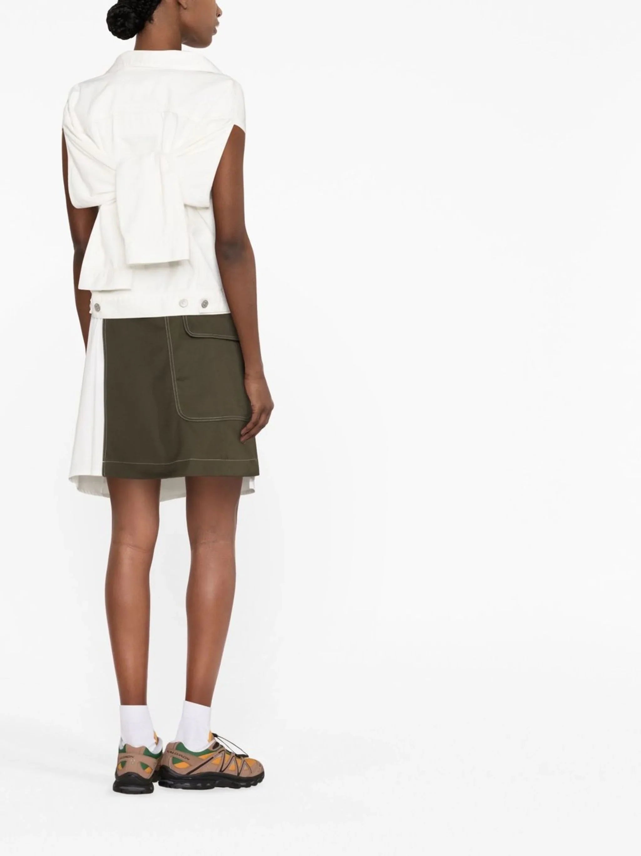 MAISON MARGIELA MM6 WOMEN Cut Out Denim Jacket White