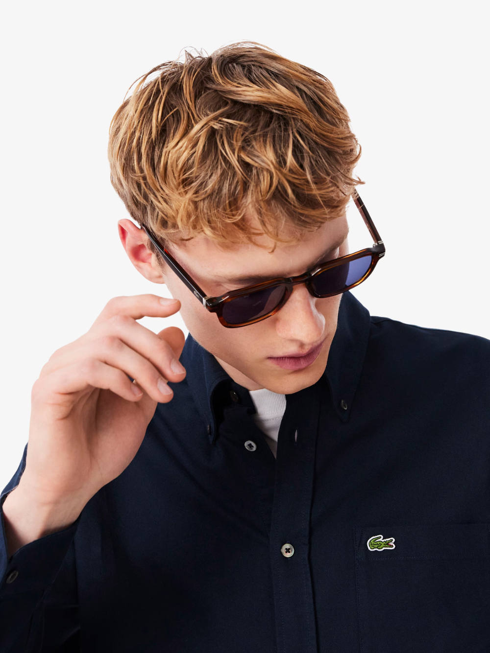 LACOSTE Regular Fit Oxford Shirt Navy