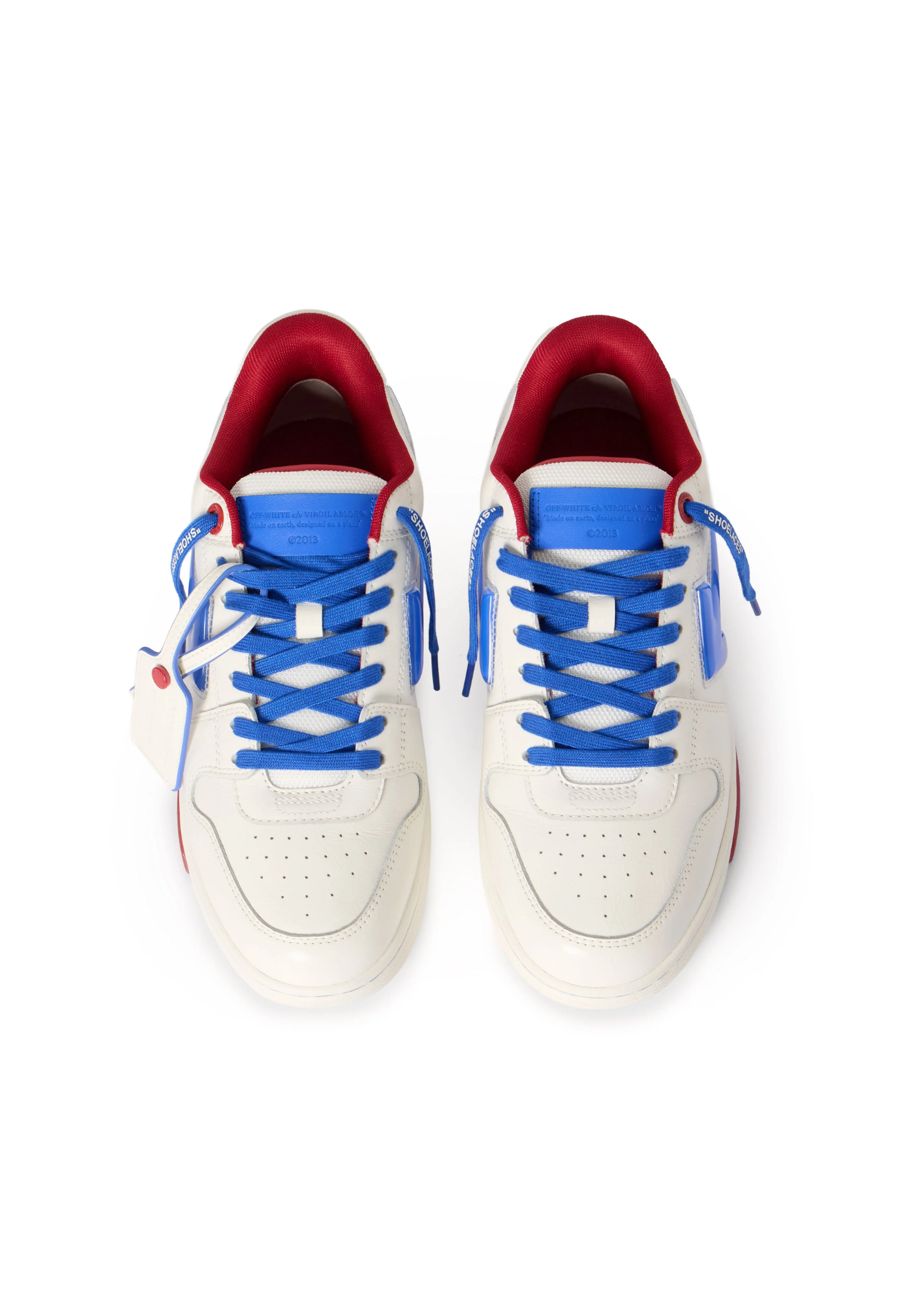 OFF WHITE MENS Out Of Office Bubble Arrow Sneakers White/Cobalt Blue