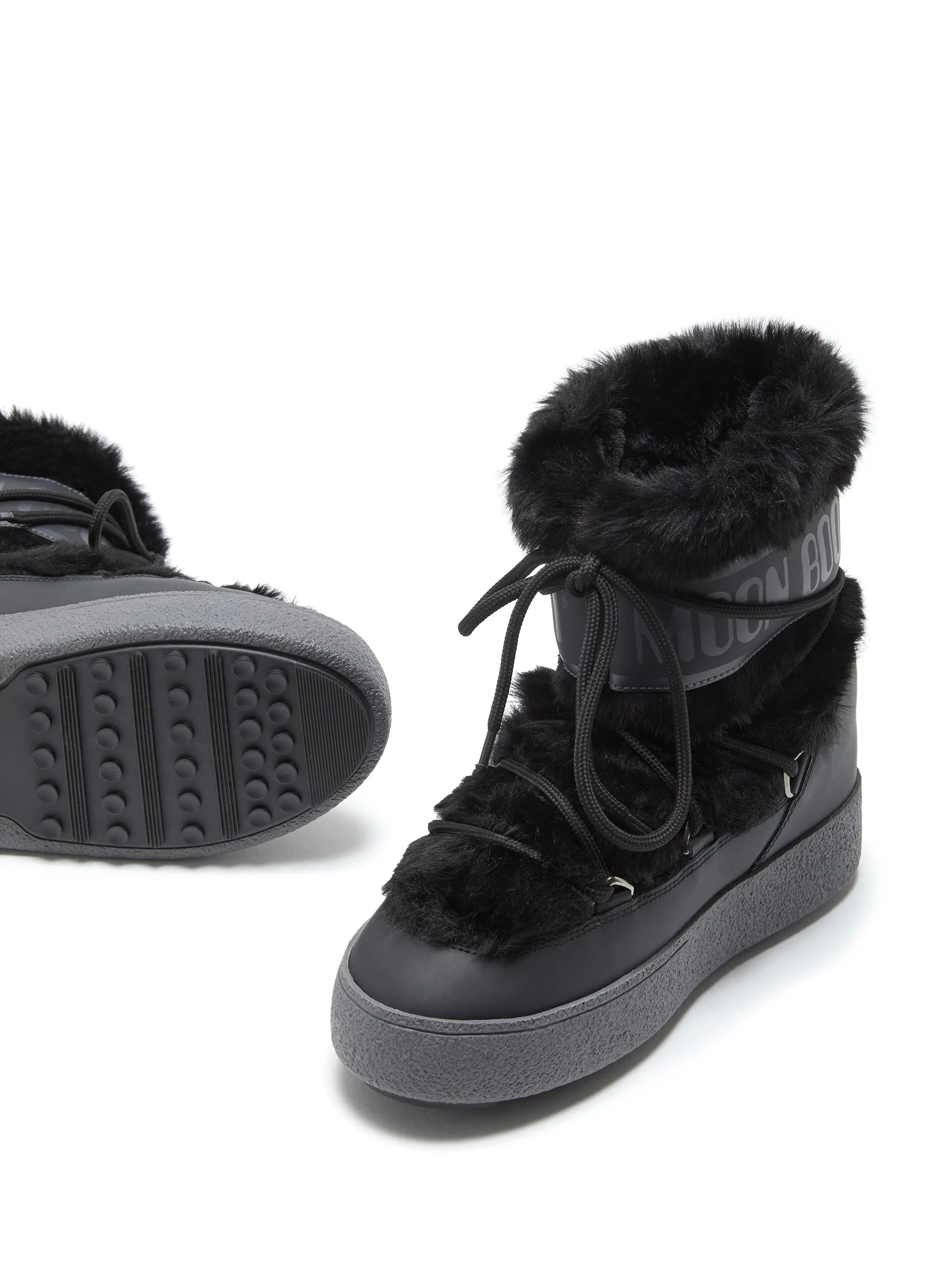 MOON BOOT Ltrack Low Faux-fur Boots Black
