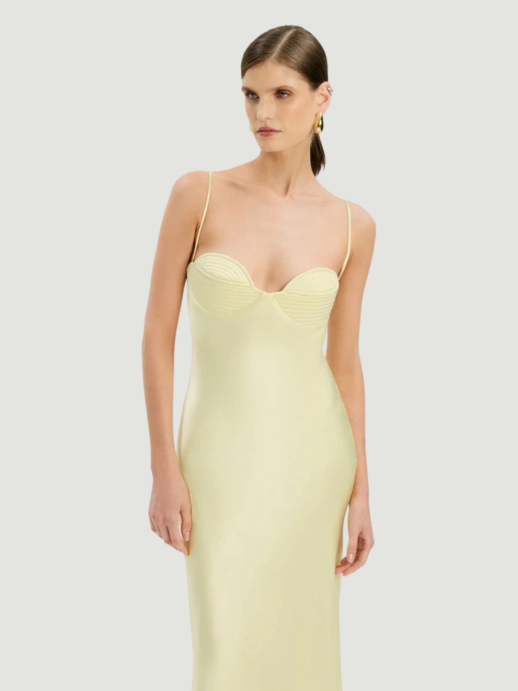 BARDOT WOMEN Devin Satin Maxi Dress Lemon Yellow