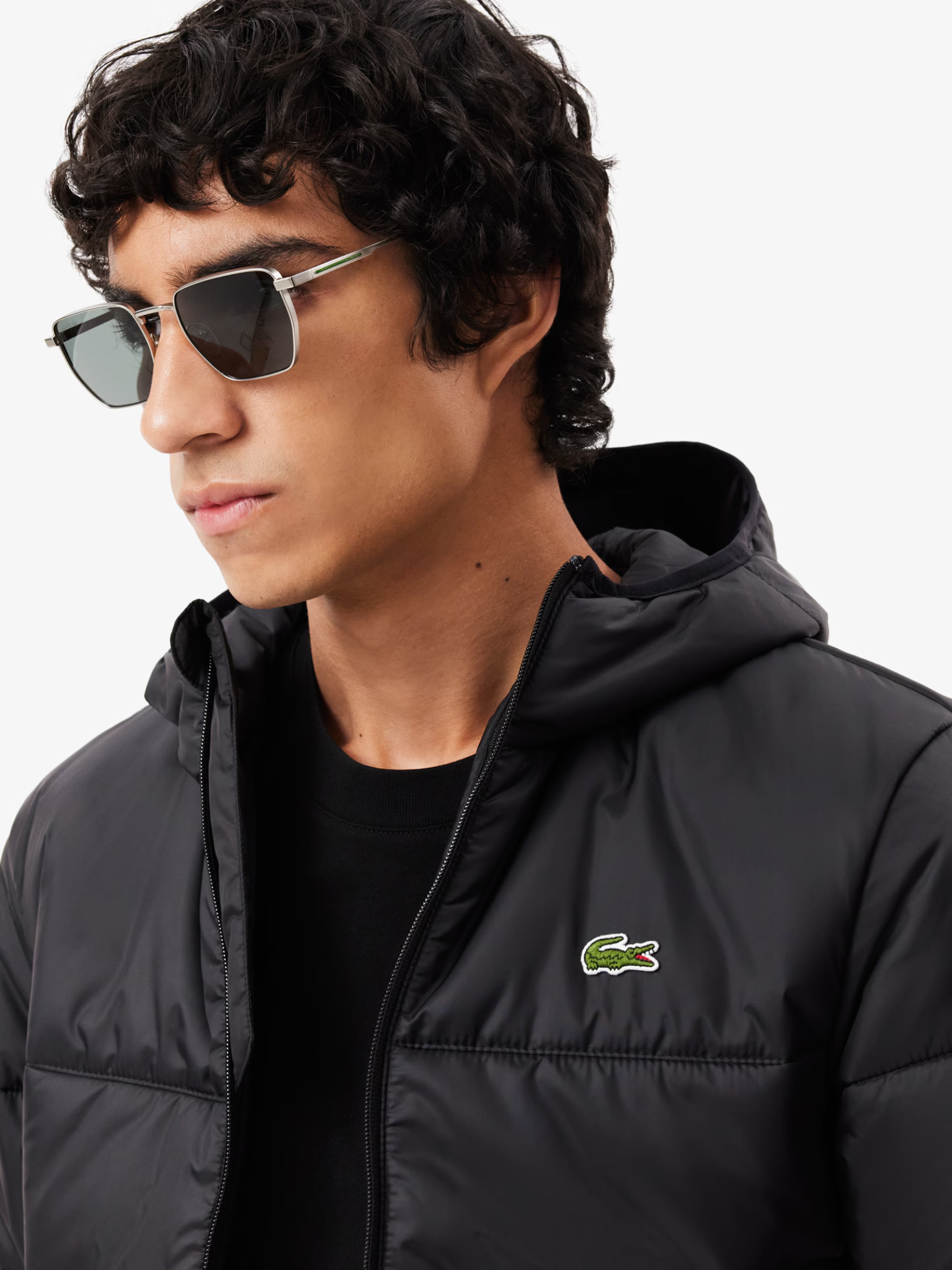 LACOSTE Water-Repellent Quilted Puffer Jacket Black