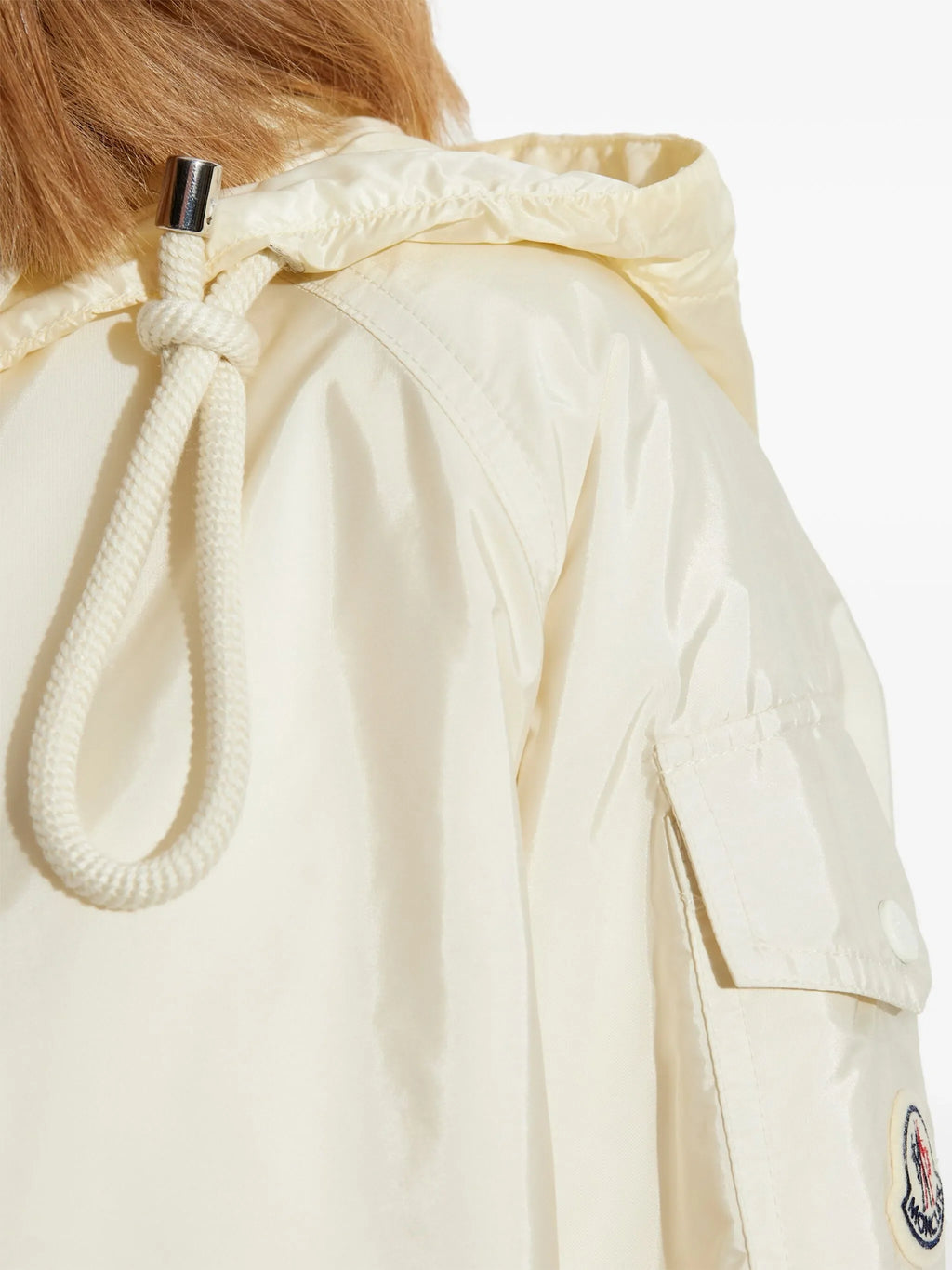 MONCLER WOMEN Logo Patch Hooded Shirt Jacket White
