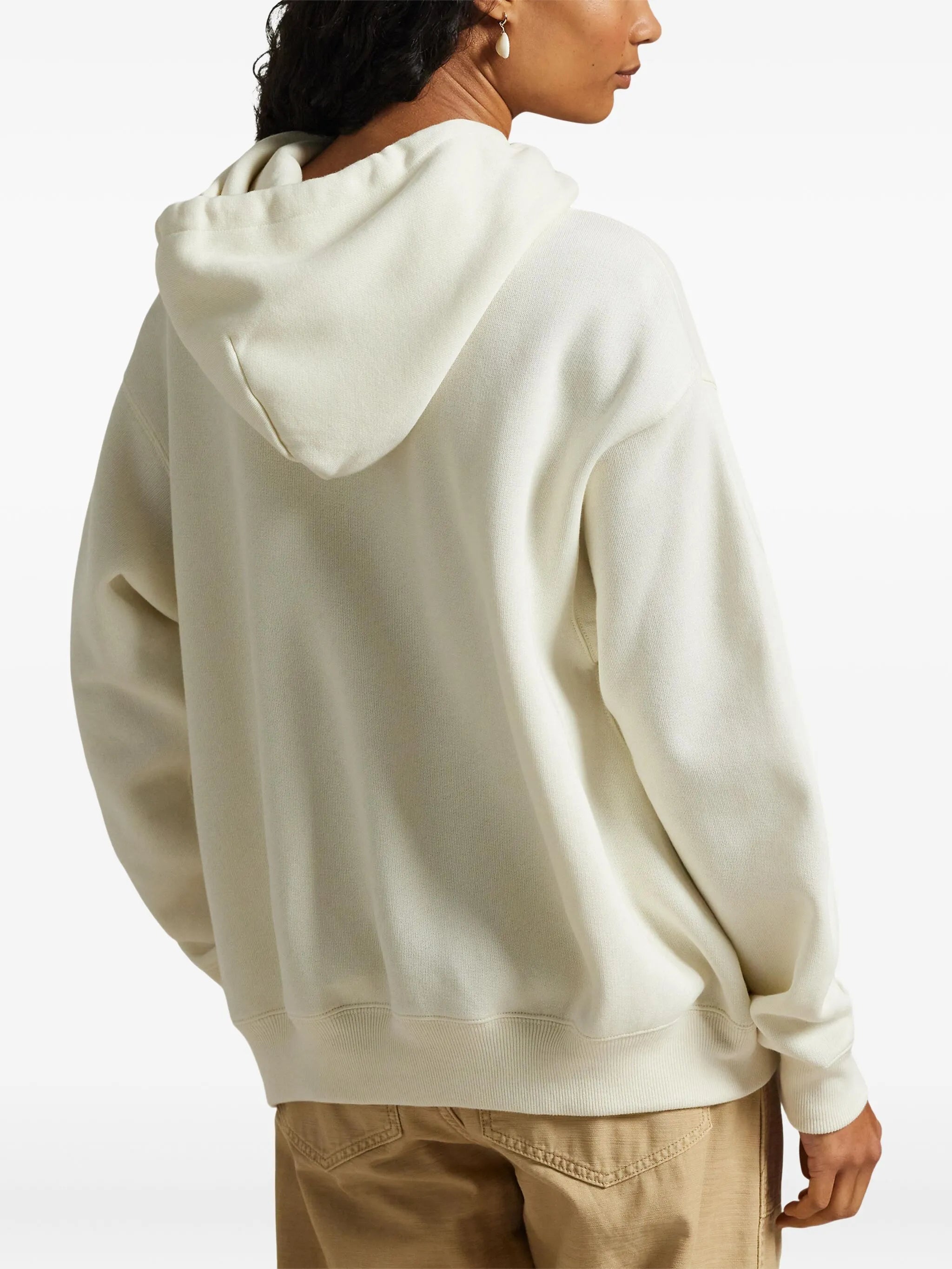 RALPH LAUREN WOMEN Polo Bear Fleece Hoodie Parchment Cream