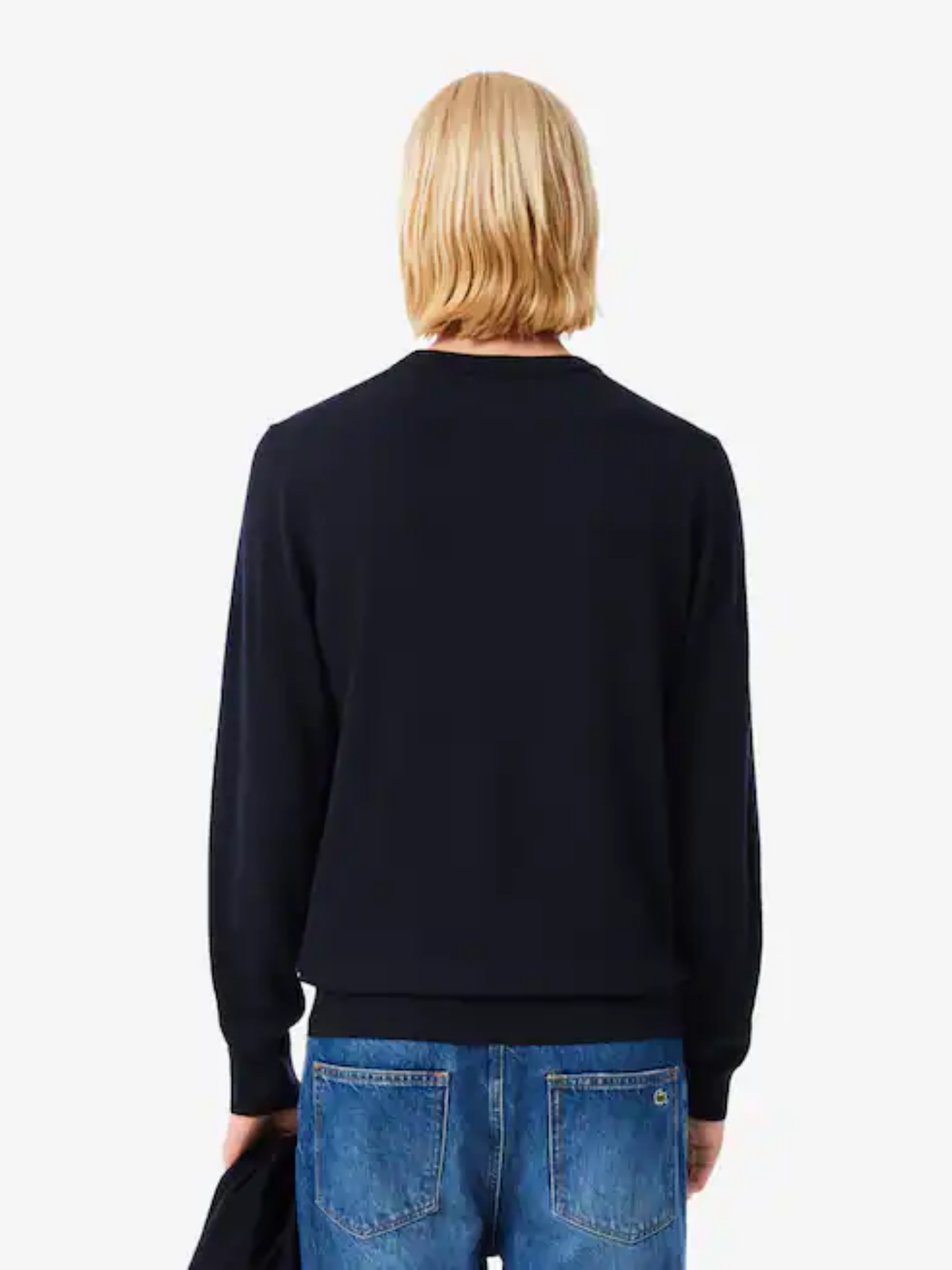 LACOSTE Merino Wool Crew Neck Sweater Midnight Blue