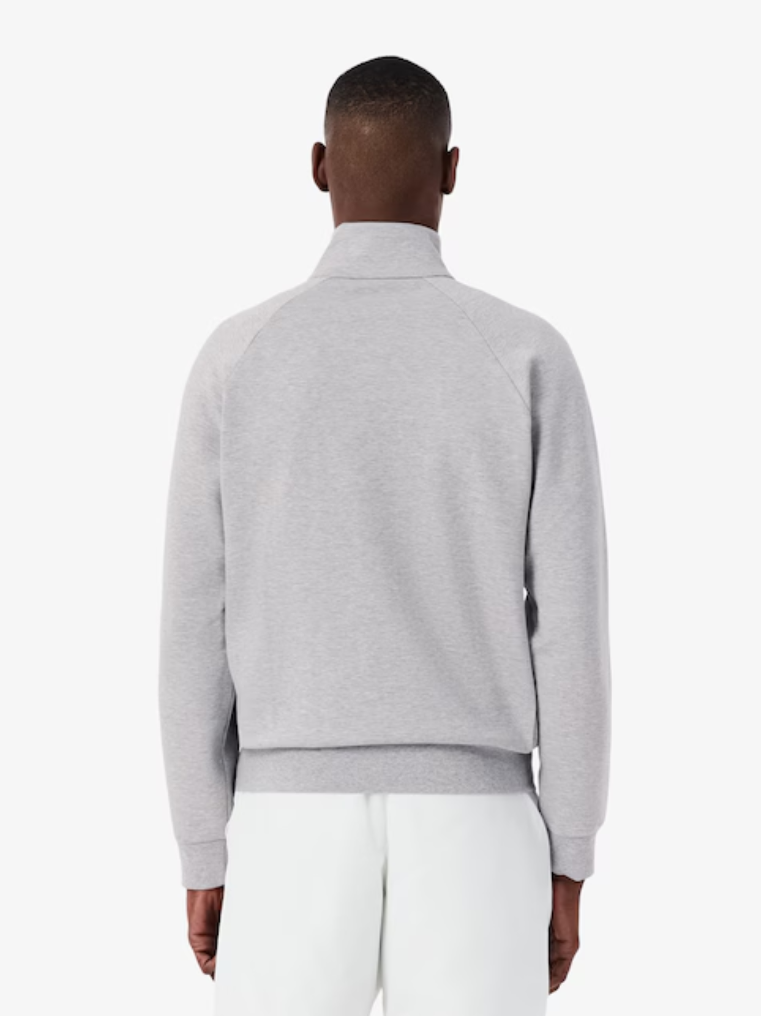LACOSTE Double Face Jersey Zipped Sweatshirt Light Grey