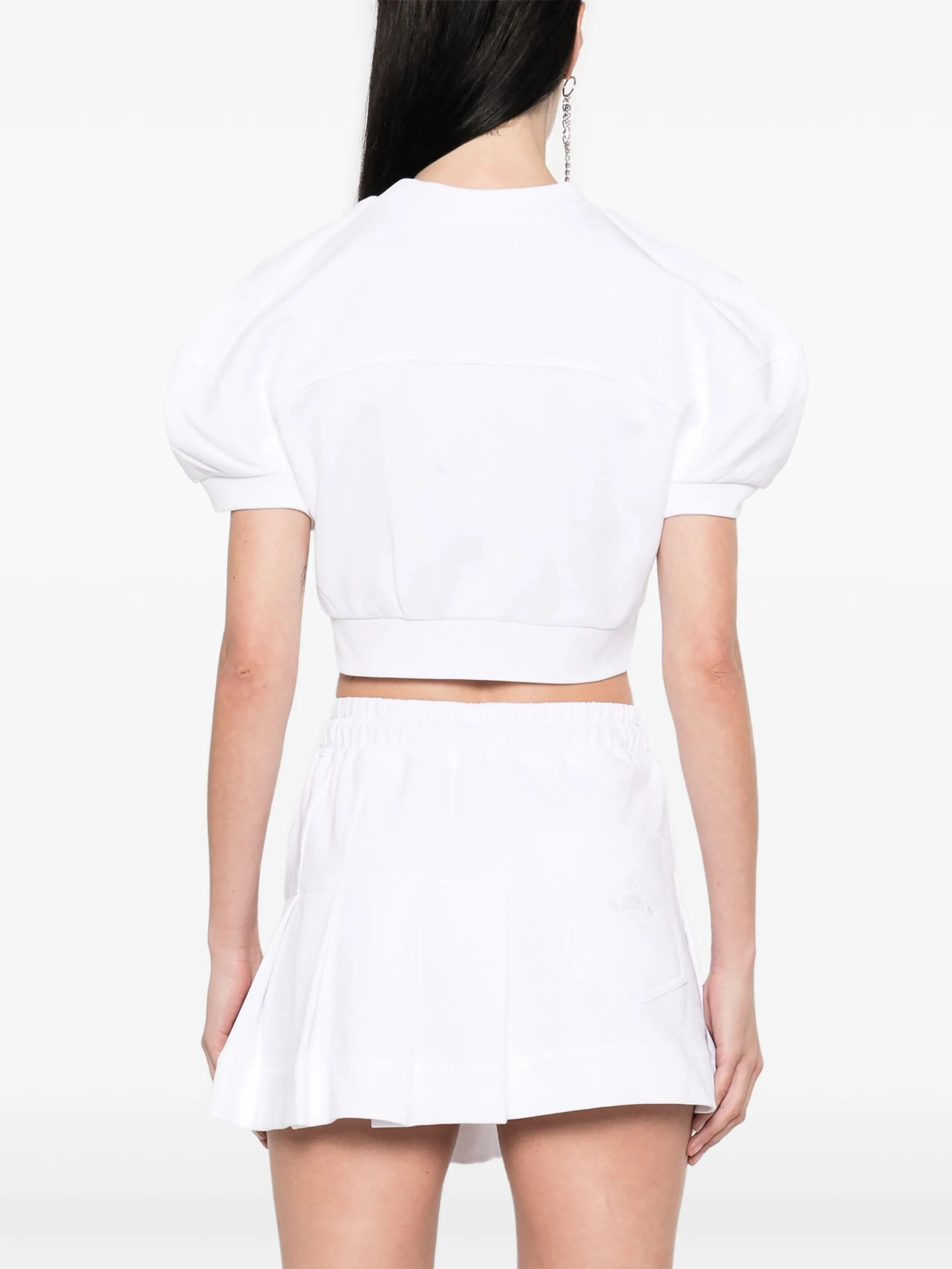 VIVIENNE WESTWOOD WOMEN Cropped Football Sweatshirt White