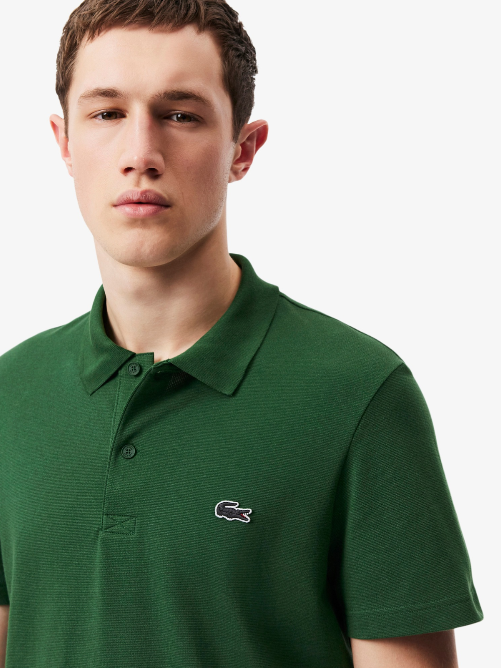 LACOSTE Regular Fit Cotton Polyester Blend Polo Shirt Green