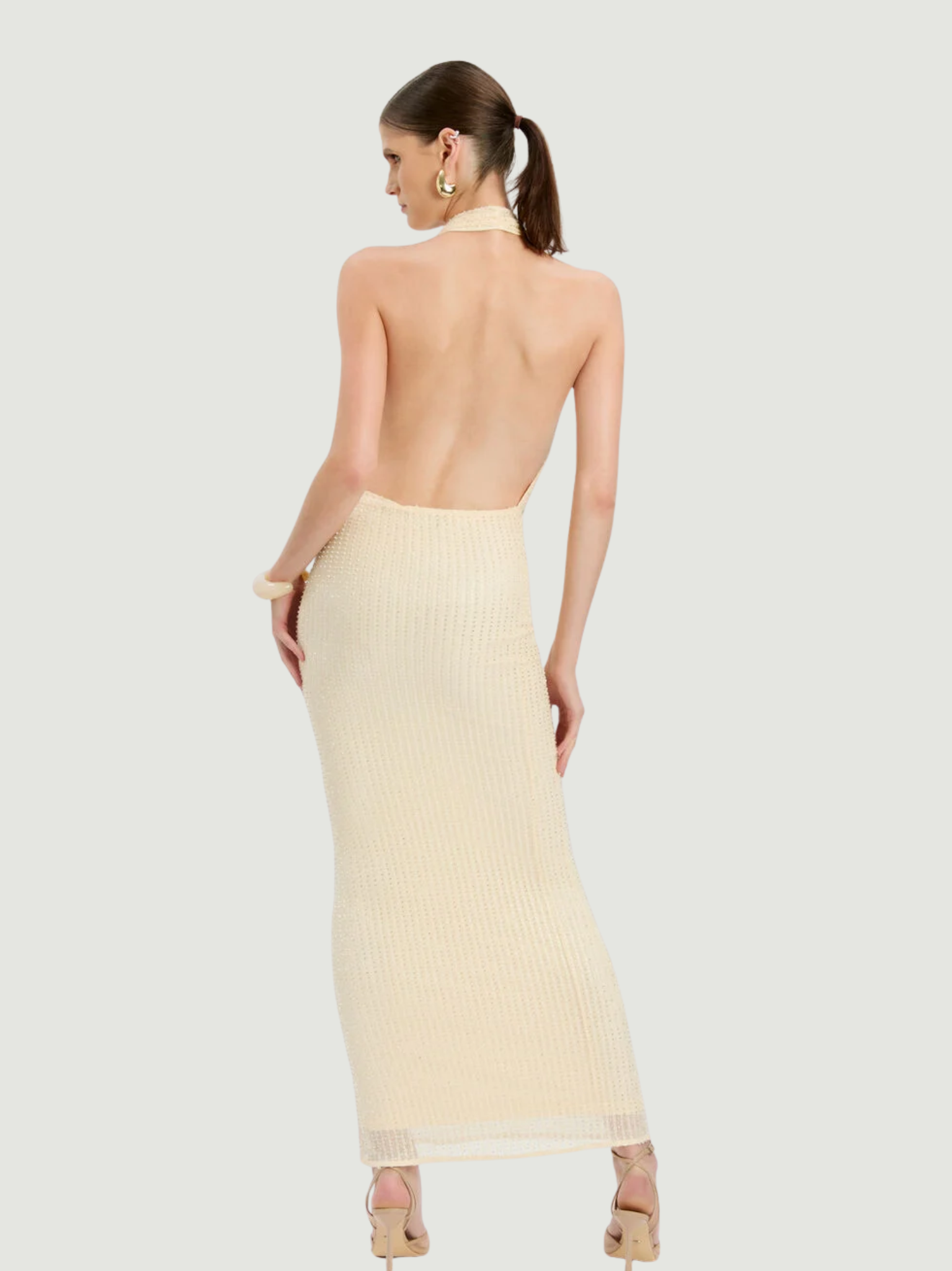 BARDOT WOMEN Nola Sequin Cowl Maxi Dress Buttercup