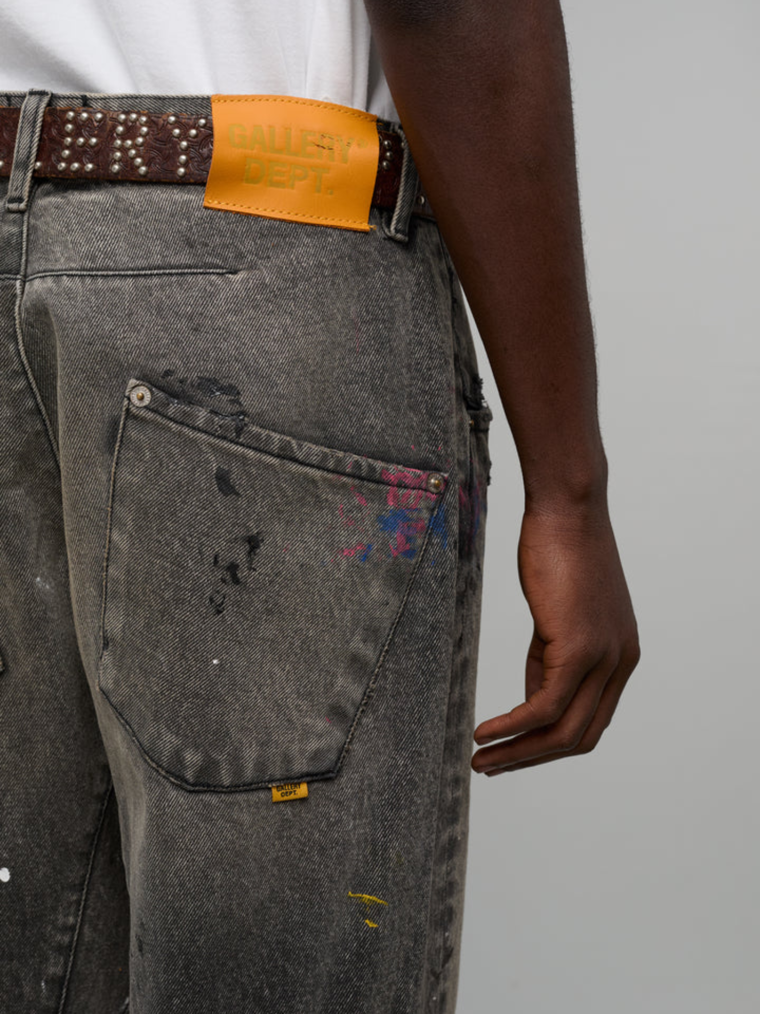 GALLERY DEPT. Zip Denim Jeans Black/Paint