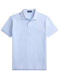 RALPH LAUREN The Iconic Custom Slim Fit Mesh Polo Pebble Blue