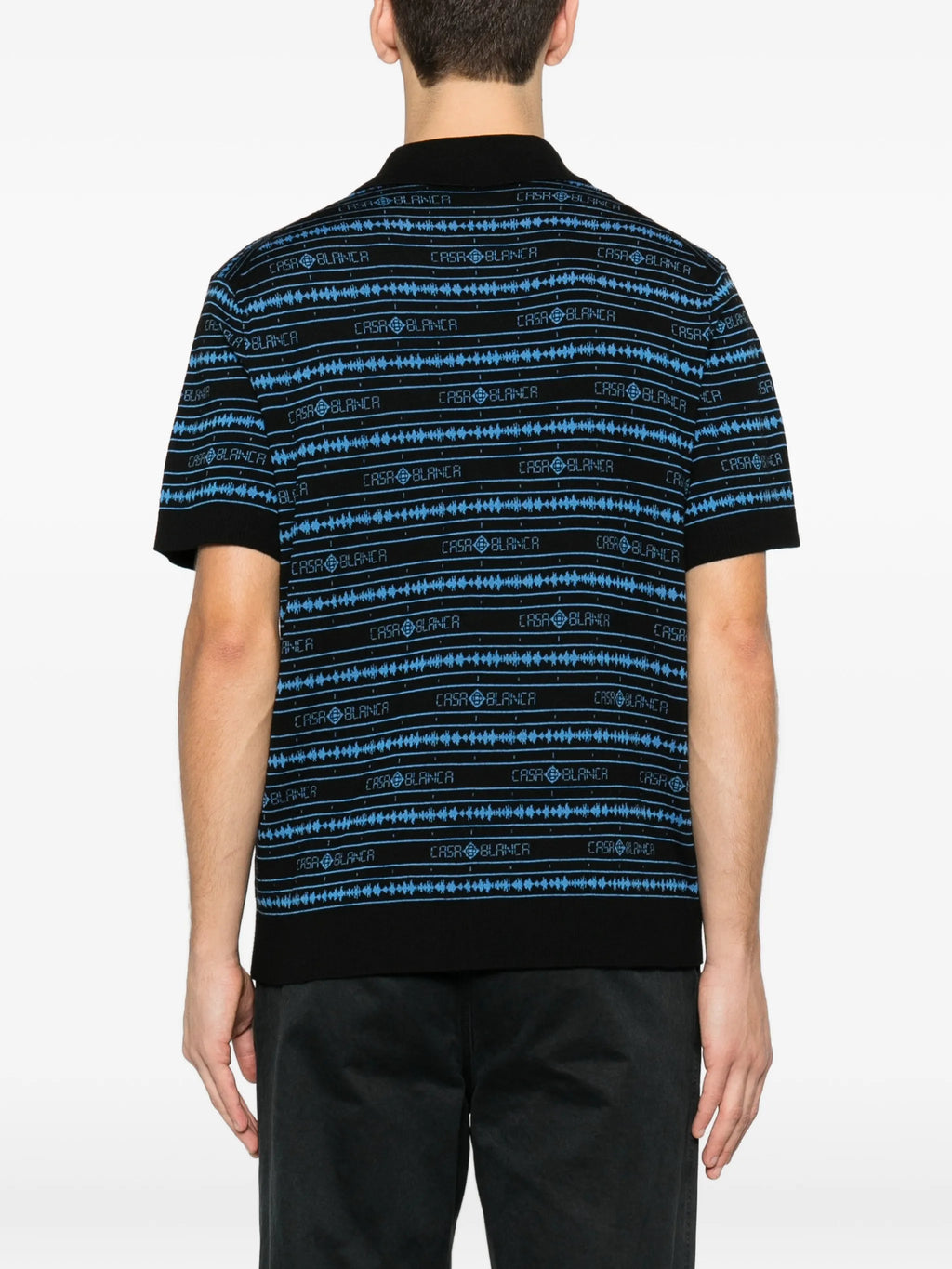 CASABLANCA Sound Wave Polo Shirt Black/Blue