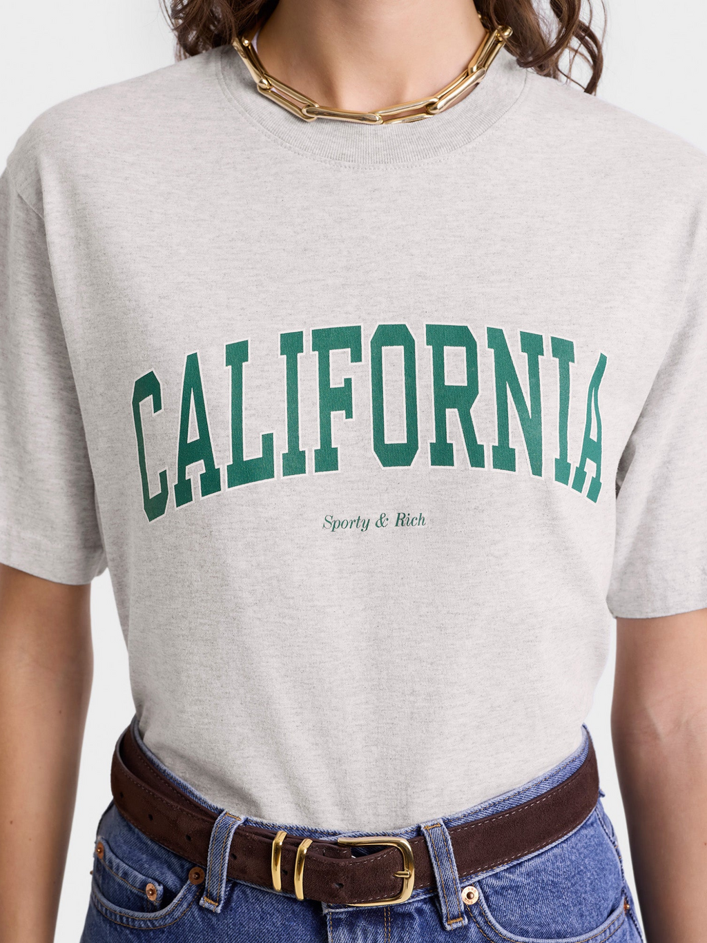 SPORTY & RICH WOMEN California T-Shirt Heather Gray