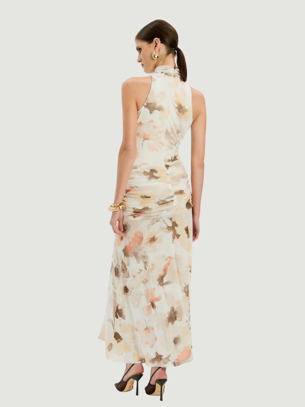 BARDOT WOMEN Leanna Mesh Midi Dress Ivory Floral