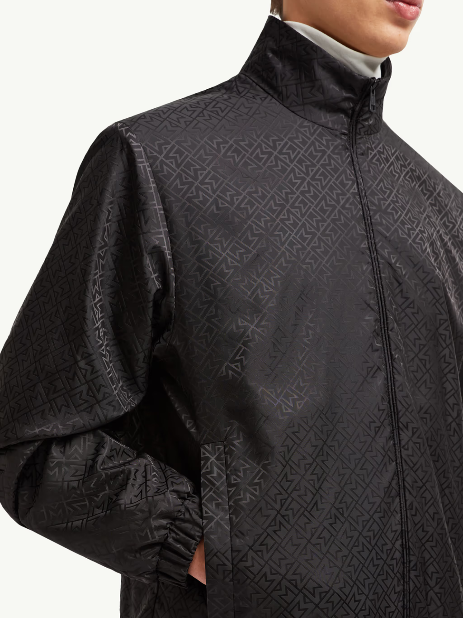 MONCLER Vanoise Monogram Jacquard Windbreaker Black